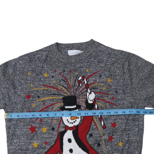 Topman Men's Grey 'The Greatest Snowman' Christmas Jumper Size S - Image 2