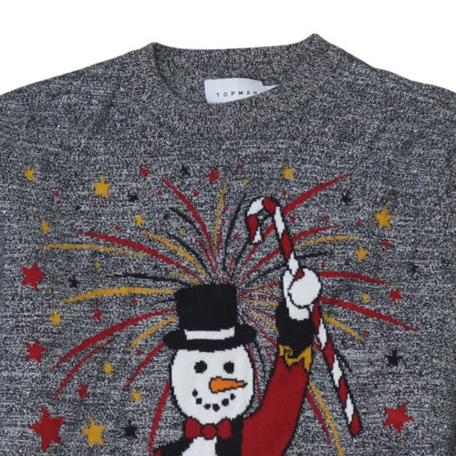 Topman Men's Grey 'The Greatest Snowman' Christmas Jumper Size S - Image 8