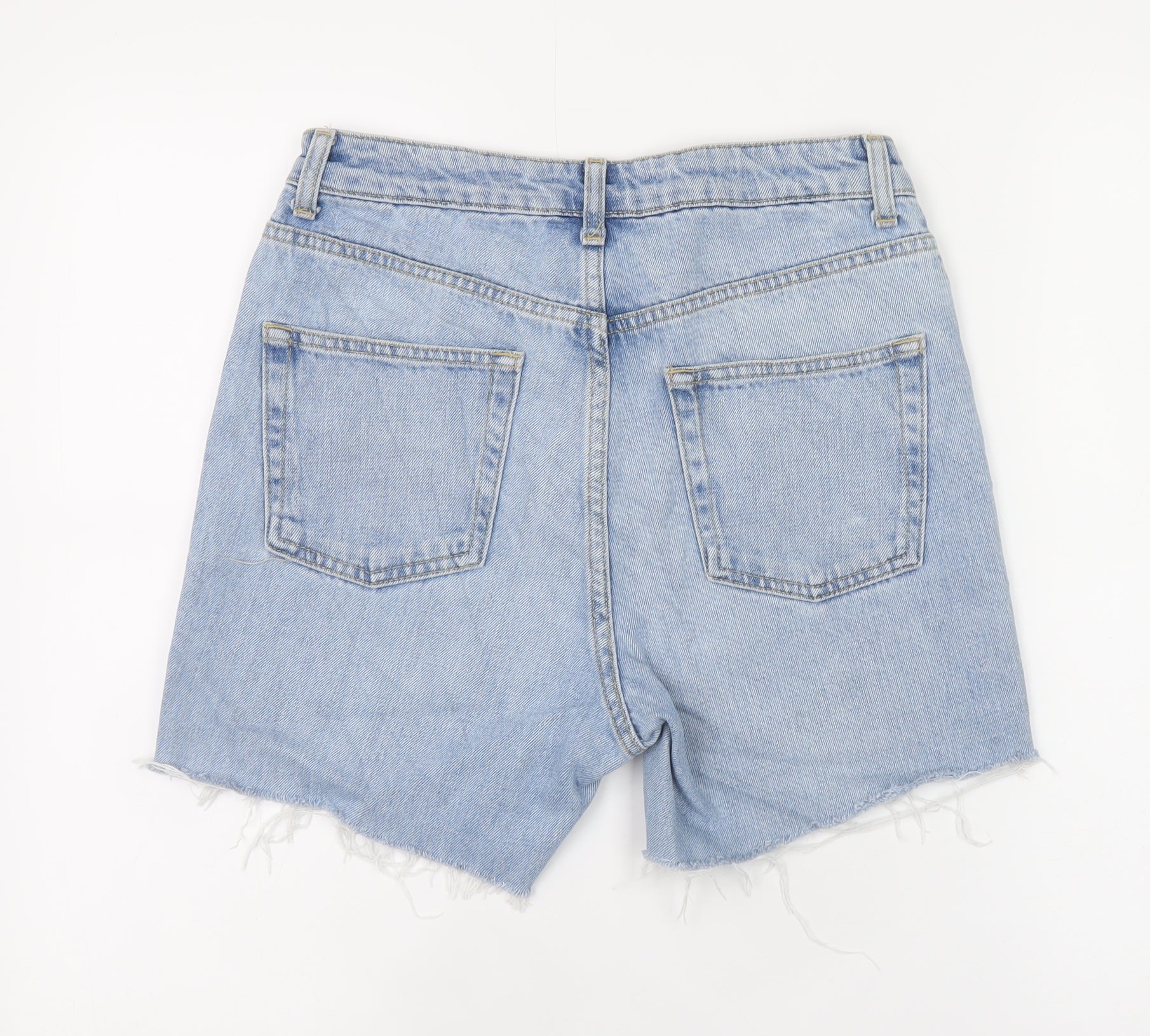 Topshop Moto Blue Denim High Rise Shorts W28 - Unisex Casual Retro - Image 3
