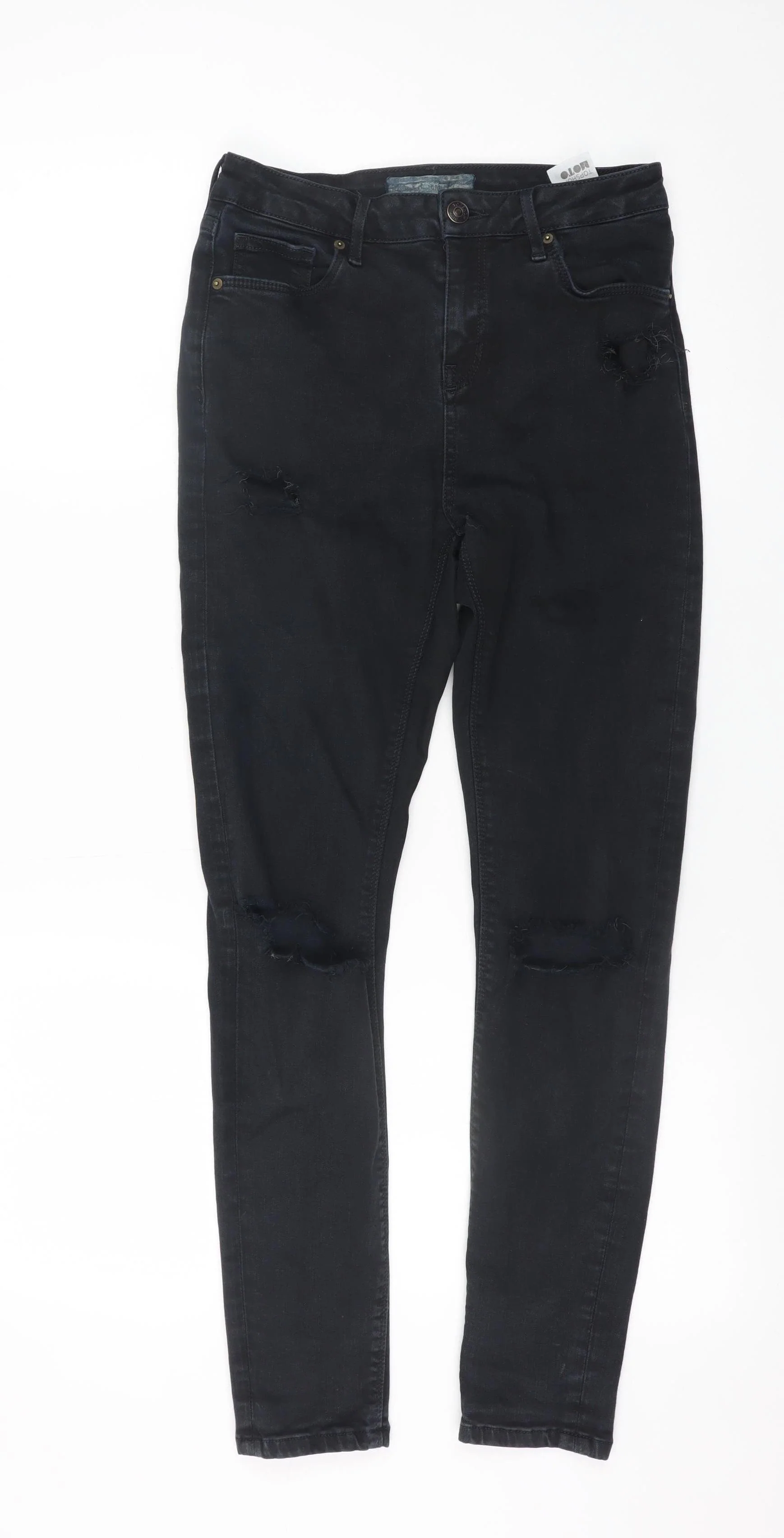 Topshop Moto Women's Black Skinny Distressed Jeans W28 L32