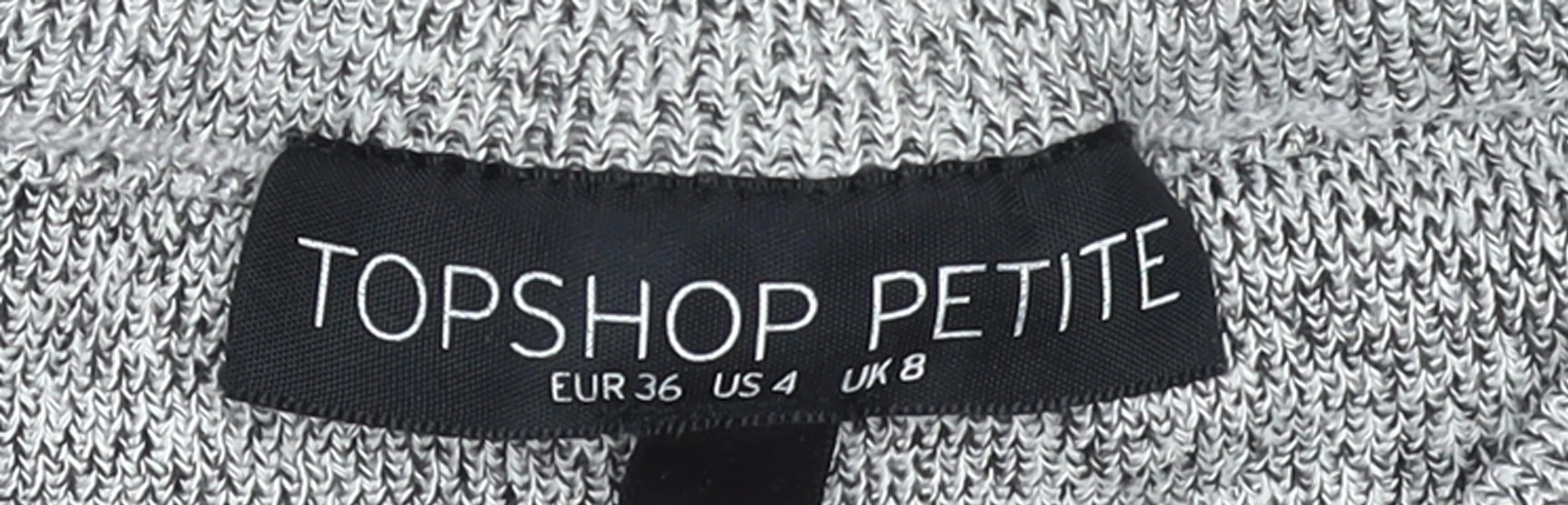Topshop Petite Grey Ruffle Knit Women's Jumper Size 8 - Image 4