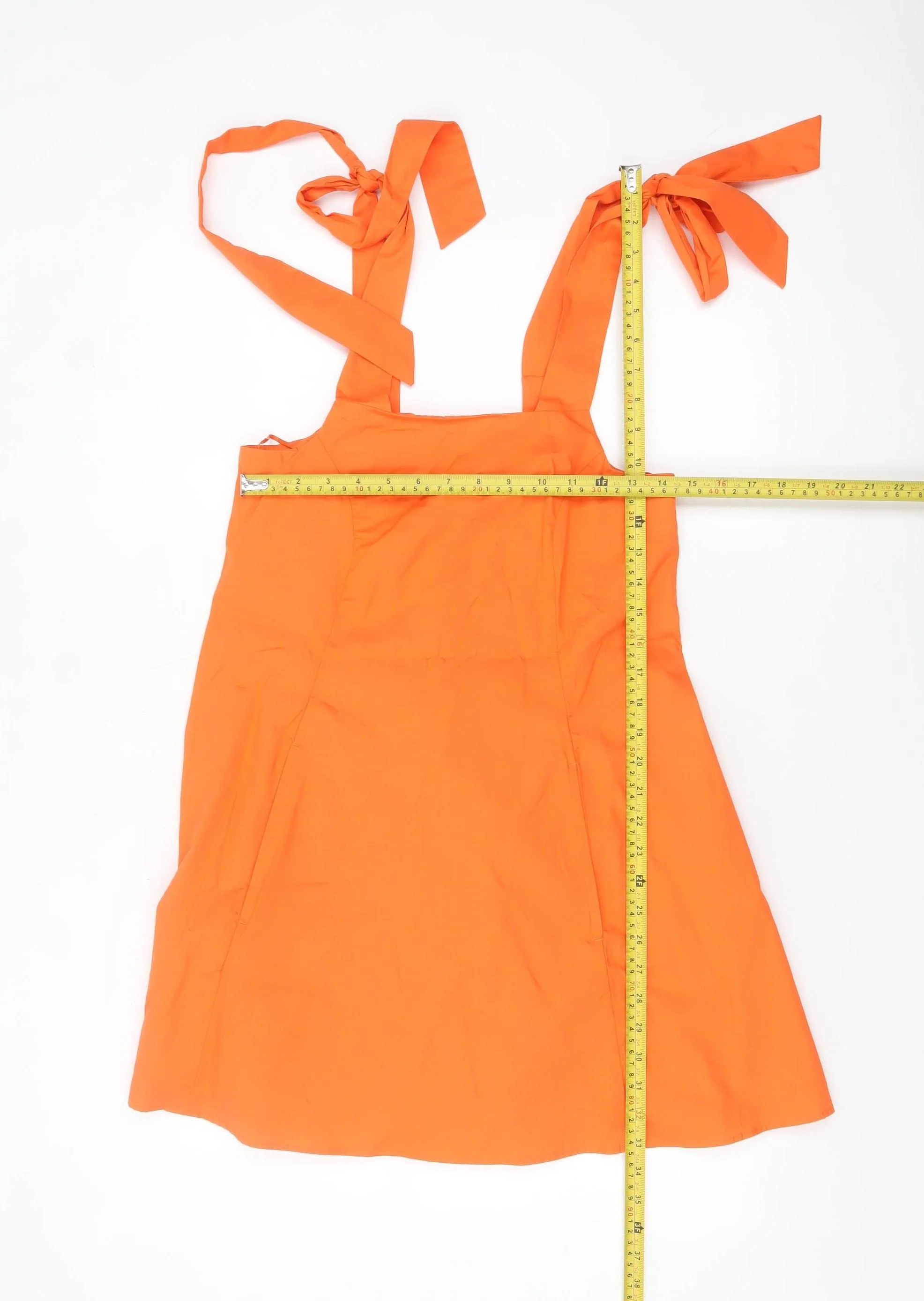 Topshop Petite Orange Cotton A-Line Short Dress UK 8 - Image 2