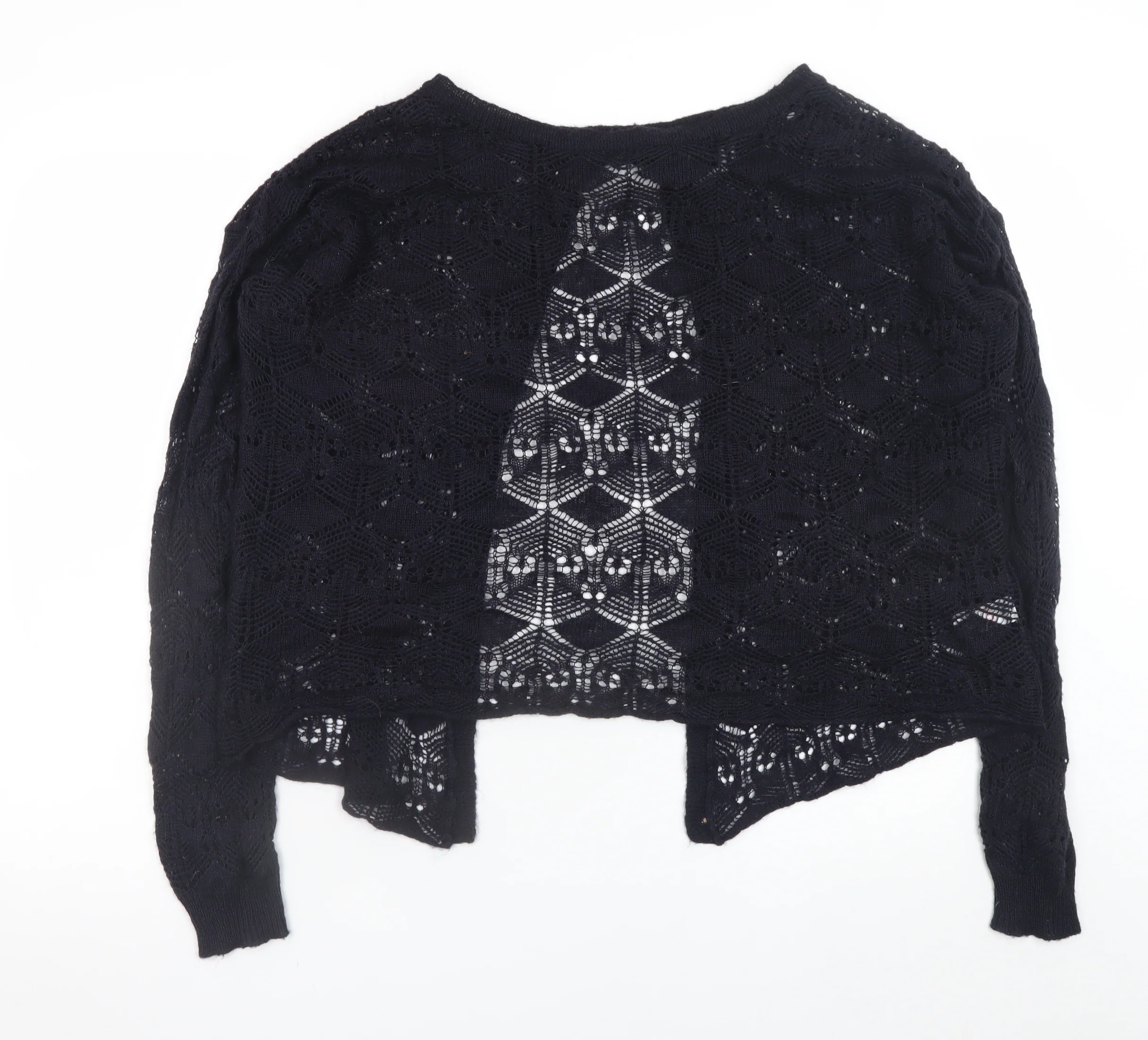 Topshop Tall Women's Black Open Knit Cardigan UK 14