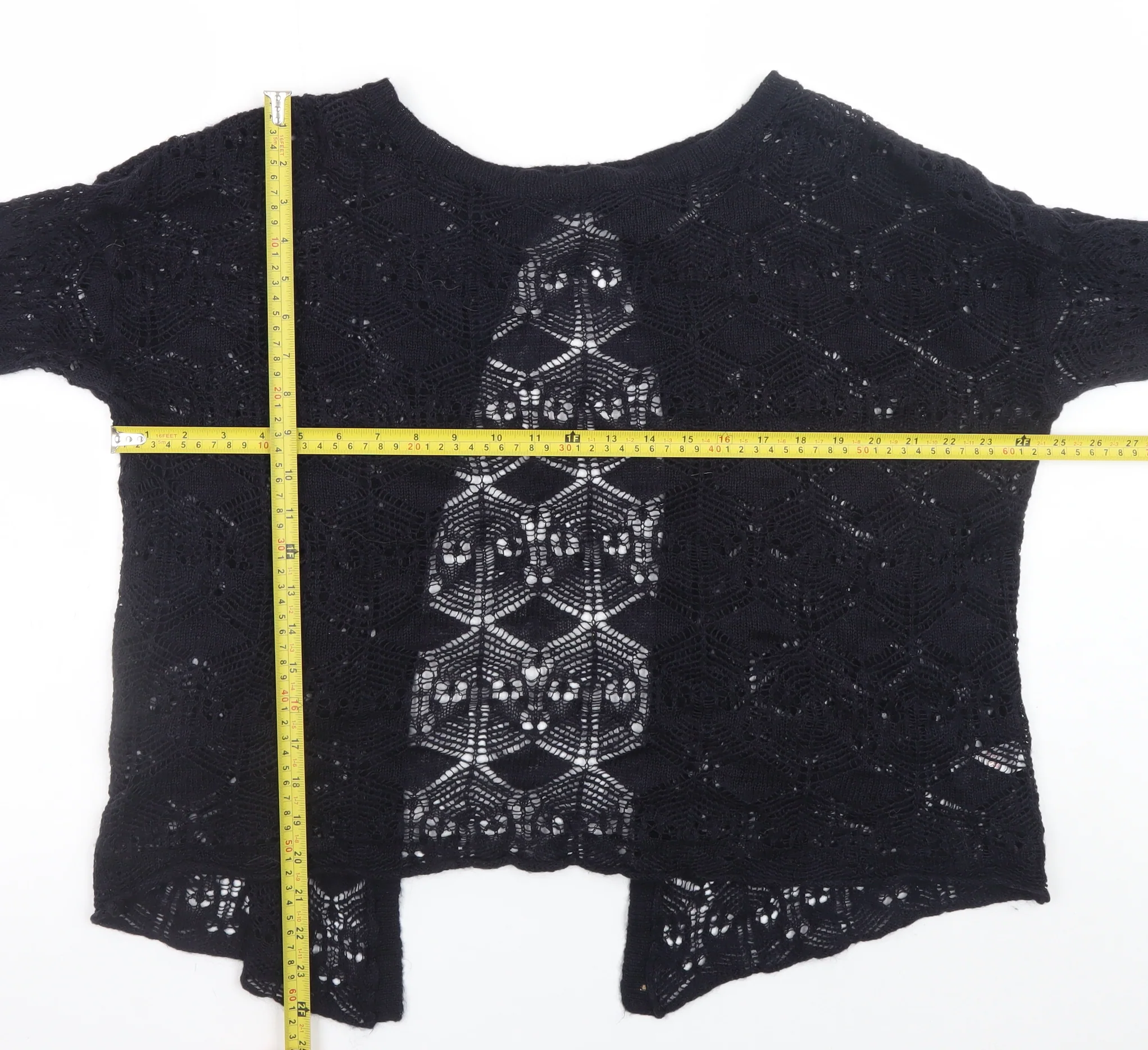 Topshop Tall Women's Black Open Knit Cardigan UK 14 - Image 2