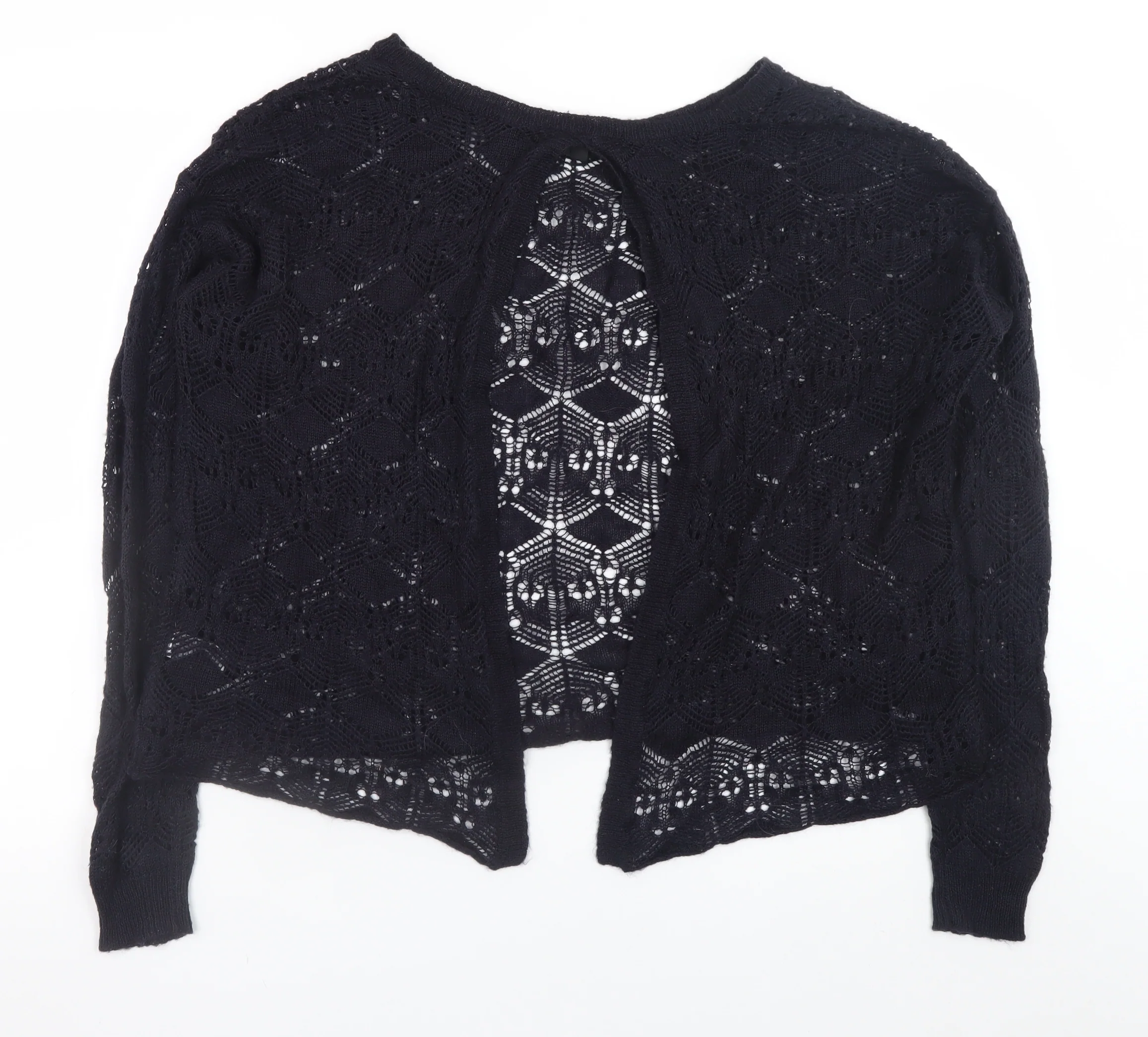 Topshop Tall Women's Black Open Knit Cardigan UK 14 - Image 3