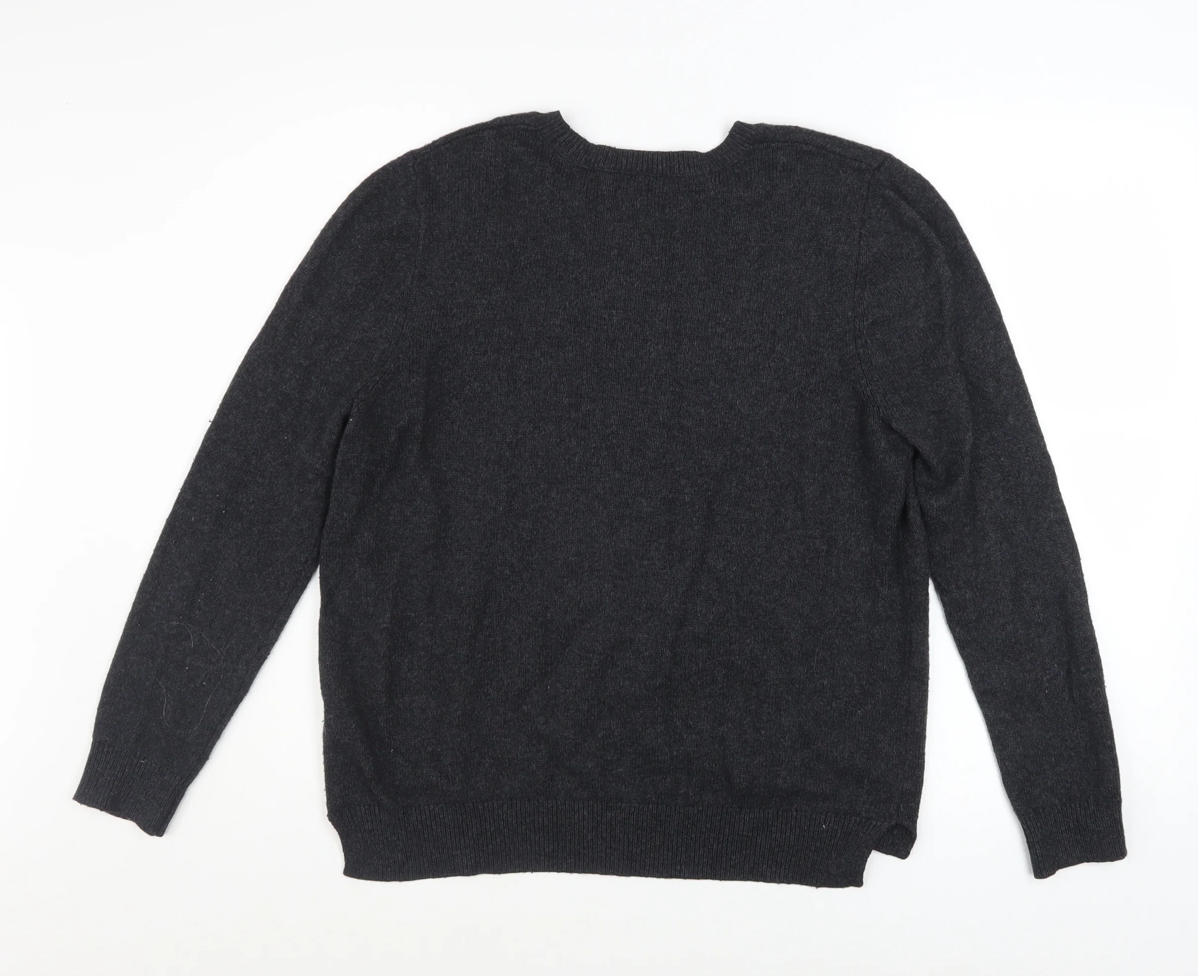 Topshop Women Black Embellished Angora Blend Crew Neck Jumper Size 10 - Image 3