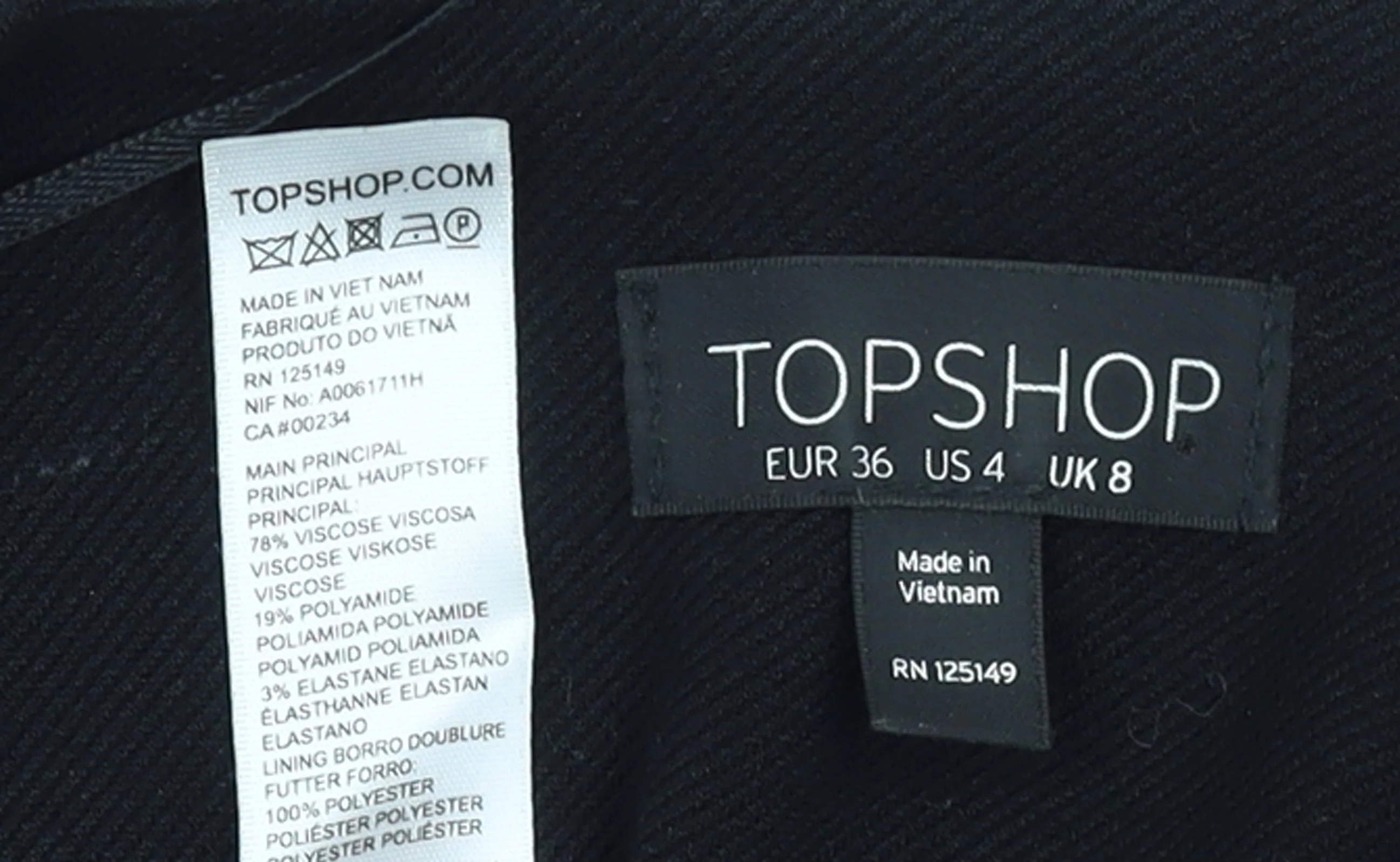 Topshop Women Black UK 8 Tailored Suit Jacket Viscose Blend - Image 4