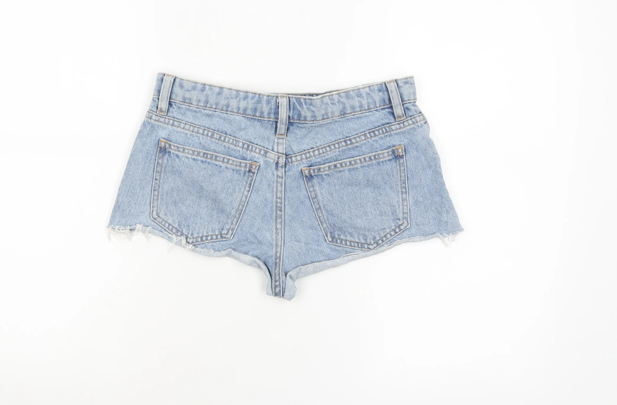 Topshop Women Blue Petite Cut-Off Denim Shorts Size 8 - Image 3
