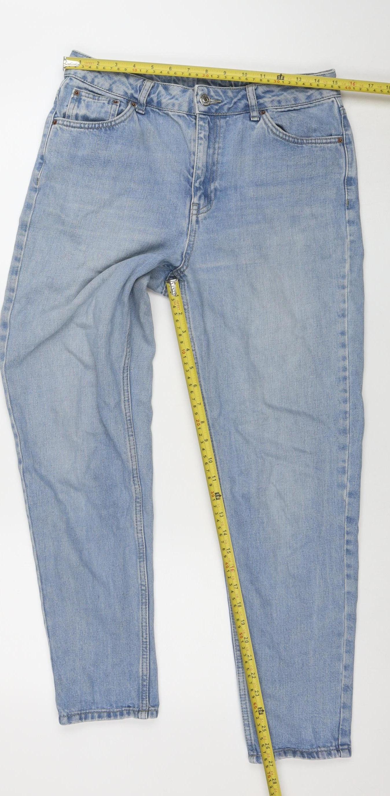 Topshop Women Blue Straight Leg Denim Jeans W30 L32 100% Cotton - Image 2