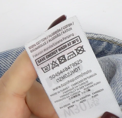 Topshop Women Blue Straight Leg Denim Jeans W30 L32 100% Cotton - Image 5