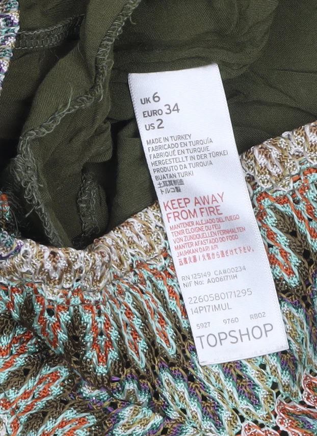 Topshop Women Multicoloured Knit Playsuit UK 6 Short Sleeve Elastic Waist - Image 5
