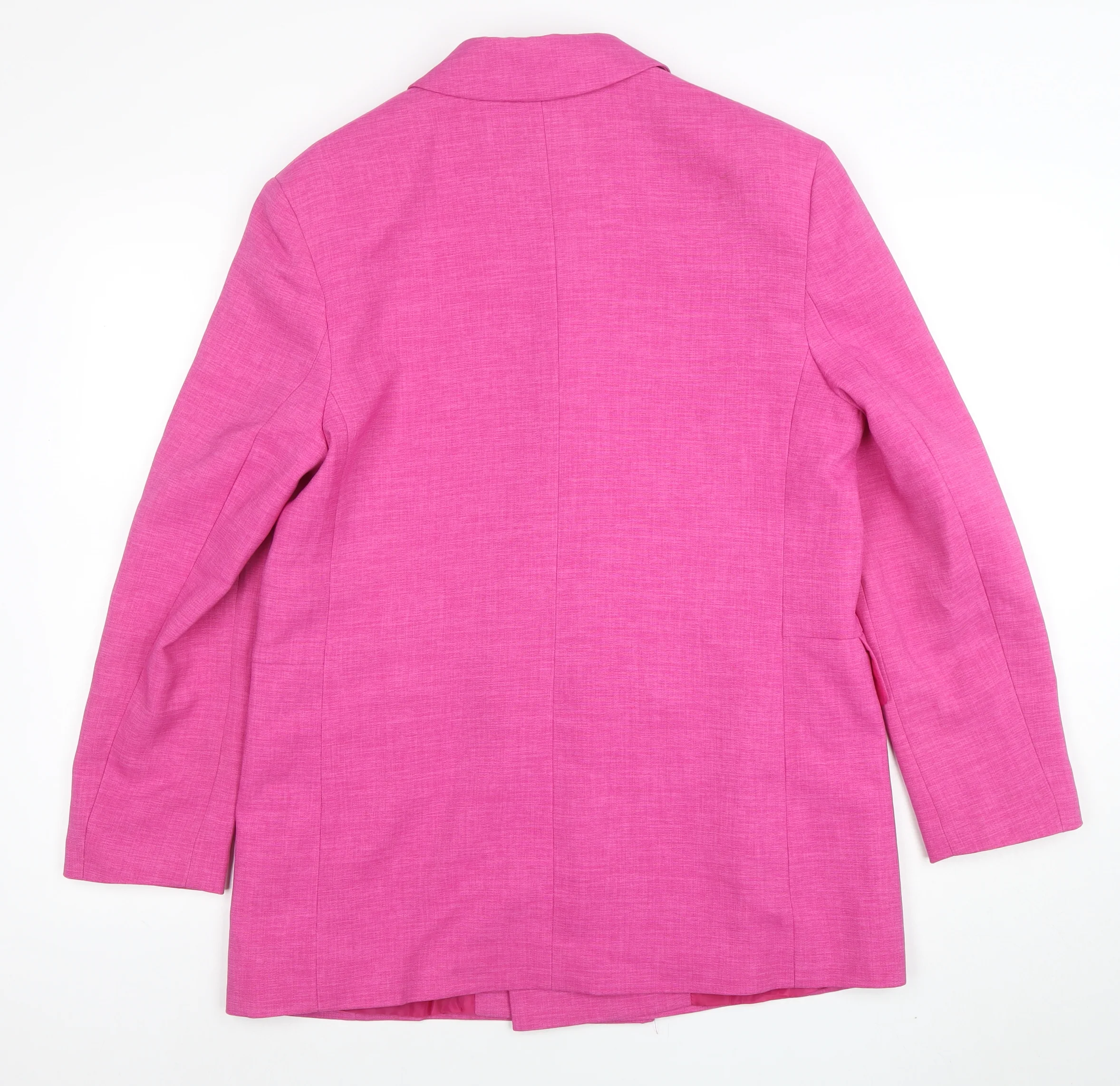Topshop Women Pink UK 12 Double-Breasted Blazer Woven Jacket - Image 3