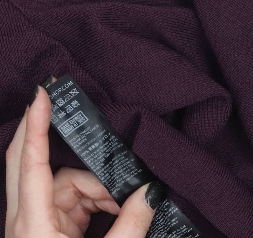 Topshop Women Purple Balloon Sleeve Knit Jumper Size 8 - Image 4