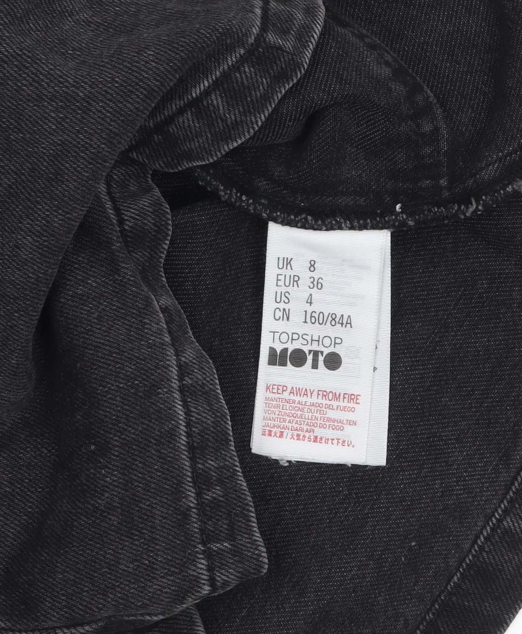 Topshop Women’s Black Denim Pinafore Dress Size 8 Zip Front Casual - Image 5