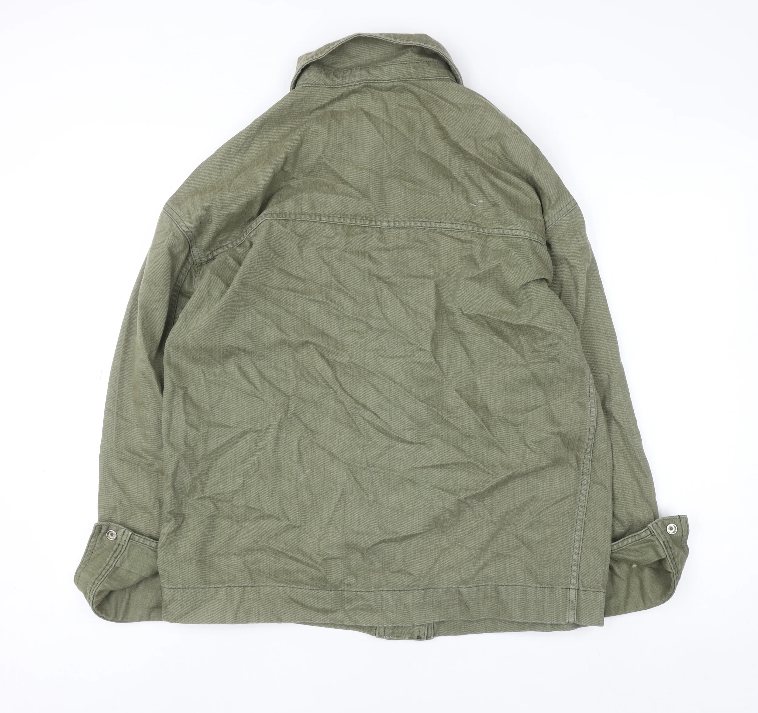 Topshop Women’s Green Cotton Military Jacket Size S - Image 3