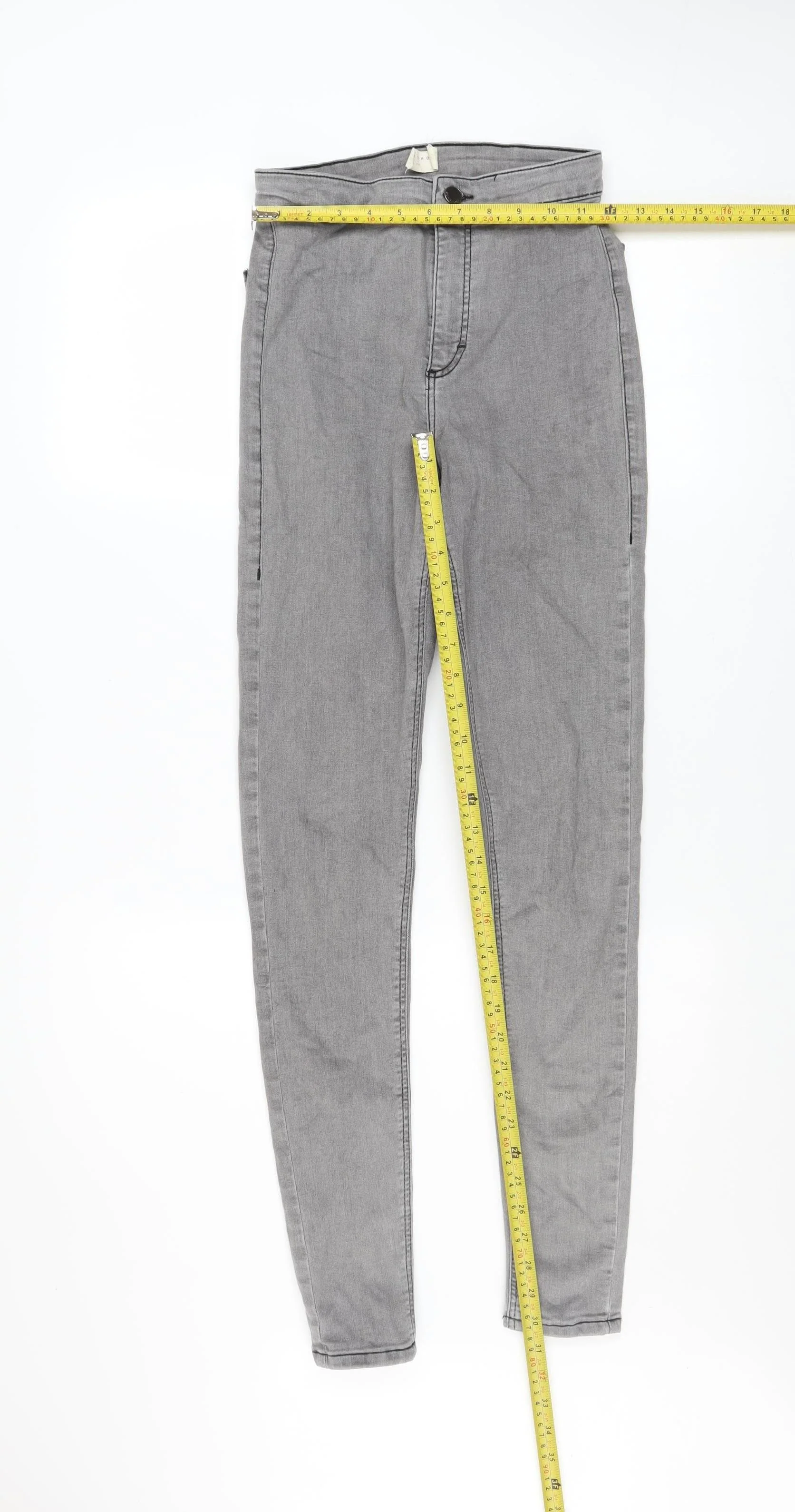 Topshop Women’s Grey Skinny Stretch Jeans Size 10 Regular Fit - Image 2