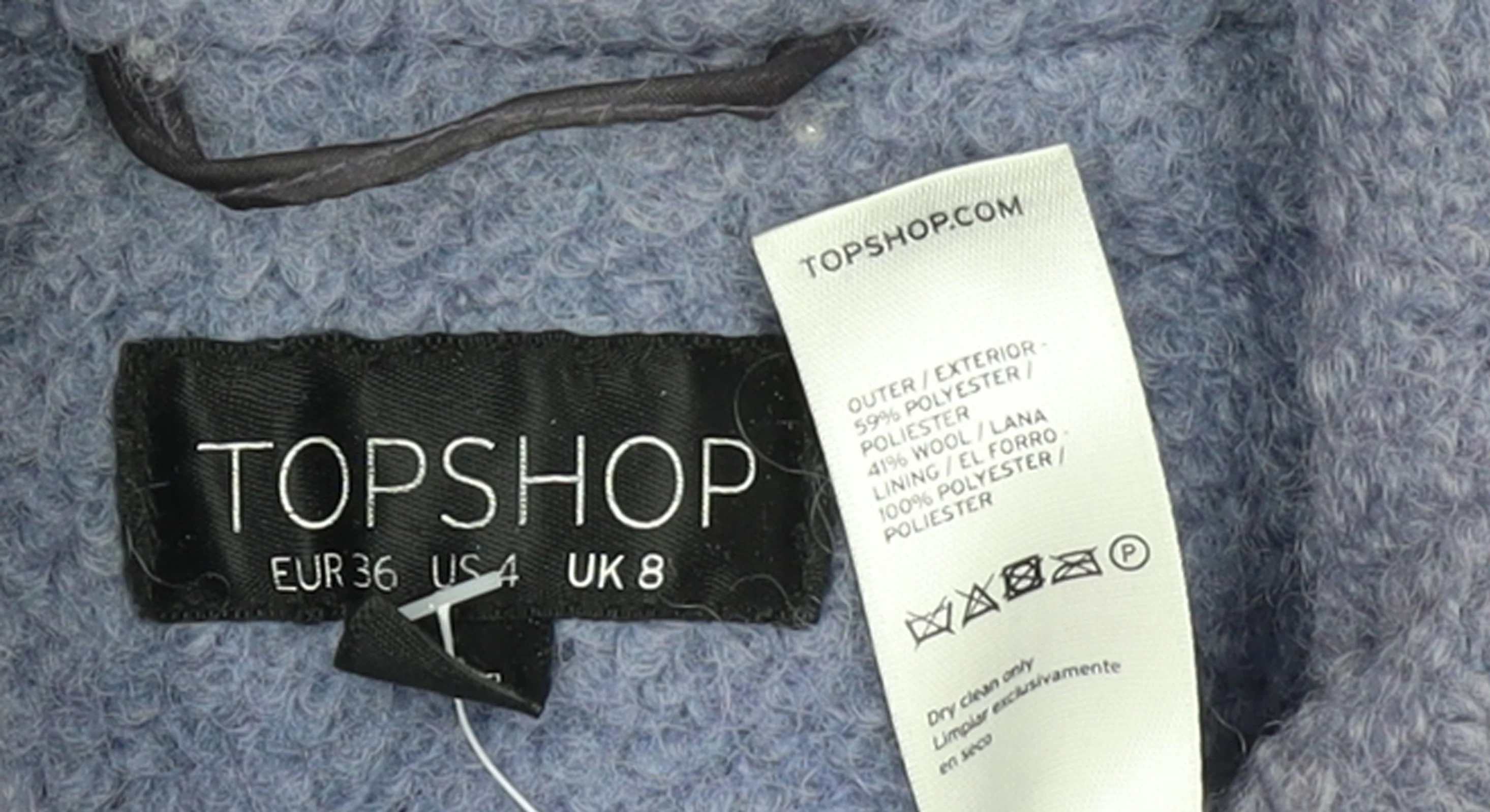 Topshop Women’s Purple Wool Blend Mid-Length Coat UK 8 - Image 4