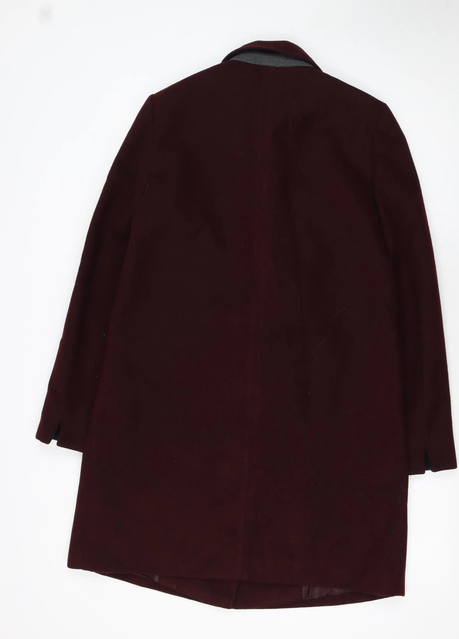 Topshop Women Tall Brown Wool Look Mid-Length Overcoat UK 10 - Image 3