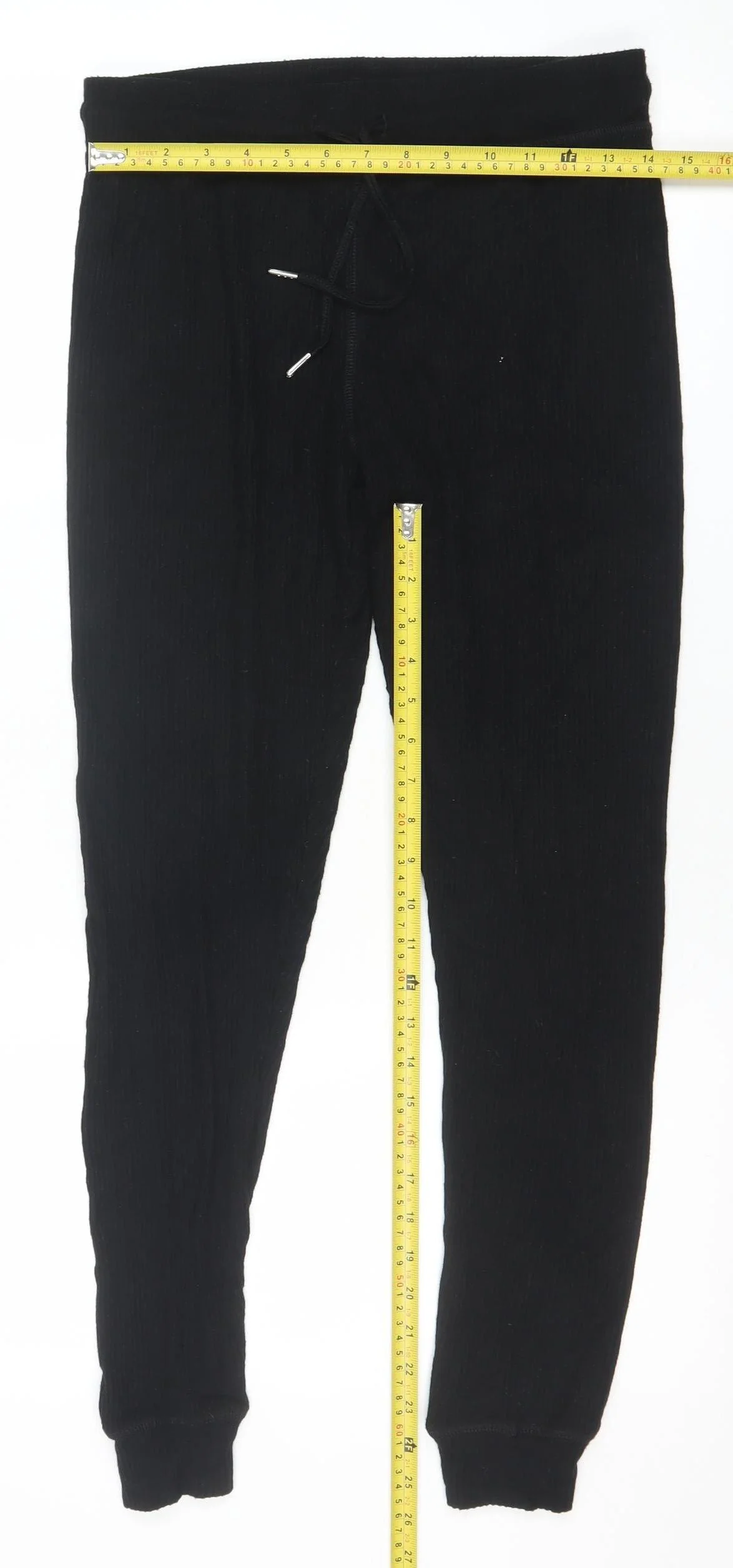 Topshop Women's Black Ribbed Stretch Jogger Size 12 - Image 2