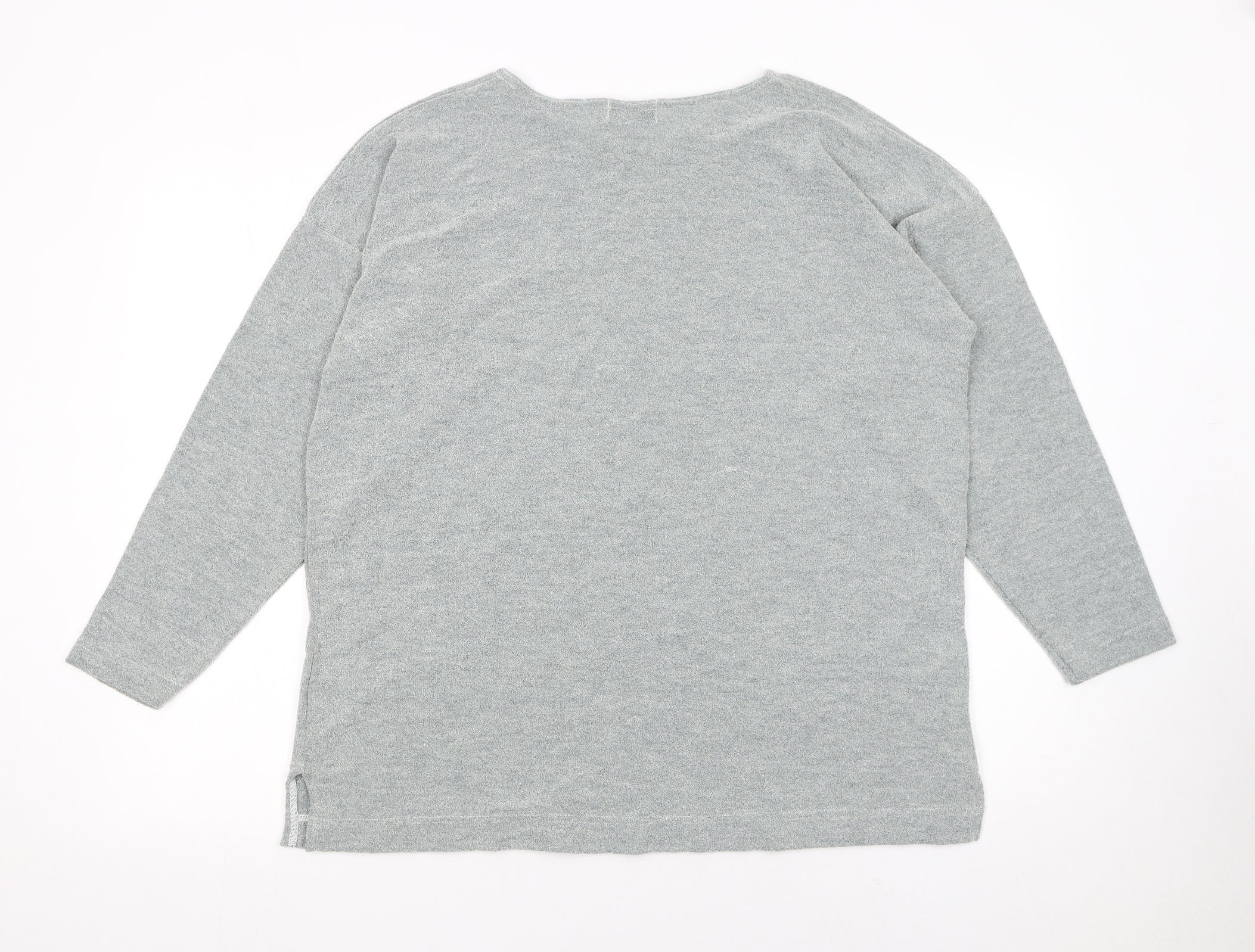 Topshop Womens Grey Knit Long Sleeve Pullover Jumper One Size - Image 3