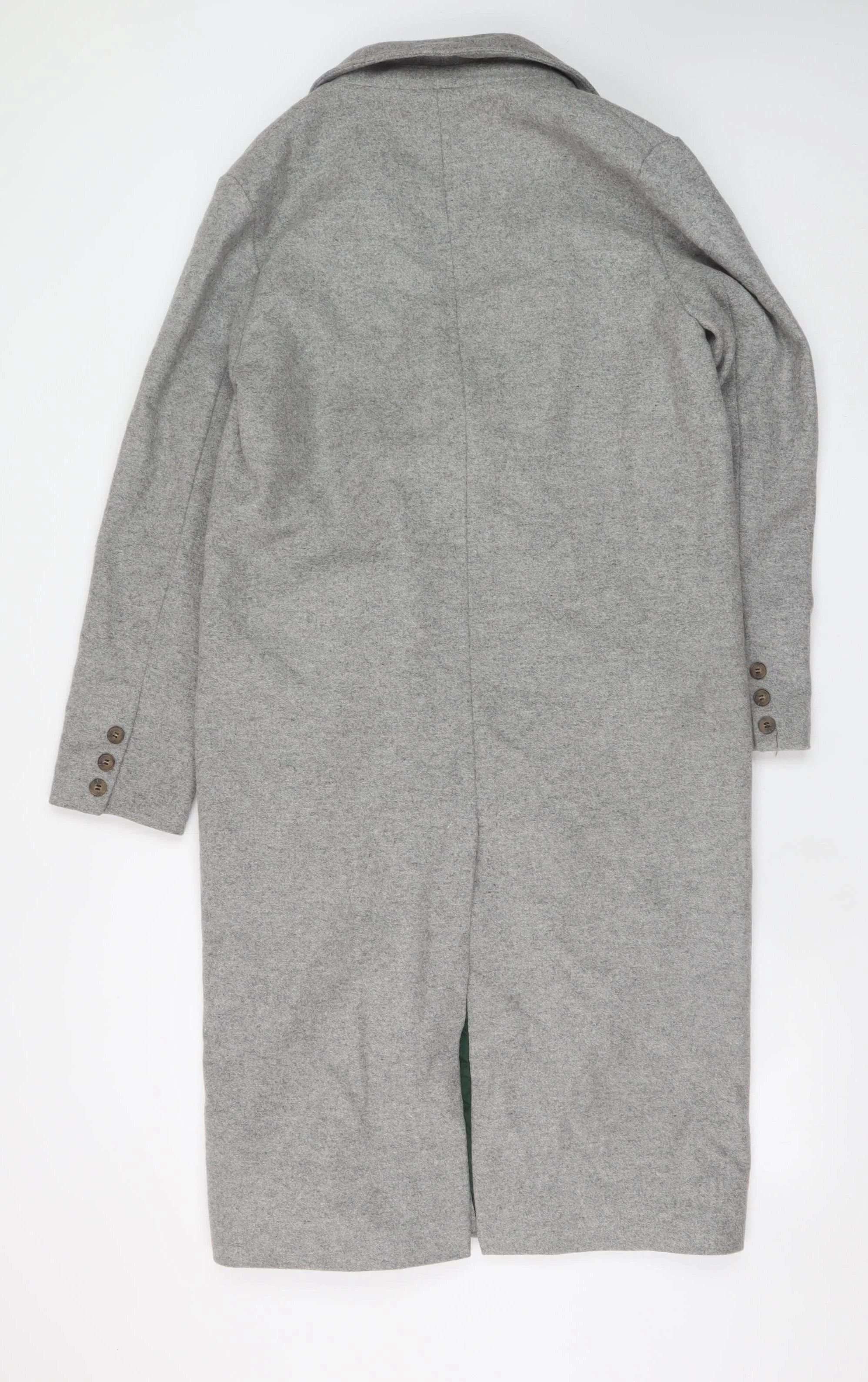 Topshop Women's Grey Wool Blend Long Overcoat Size 8 - Image 3
