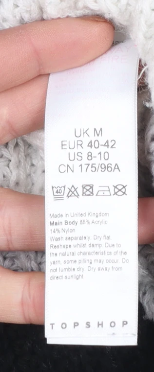 Topshop Women's Multicoloured Mock Neck Chunky Knit Jumper M - Image 4