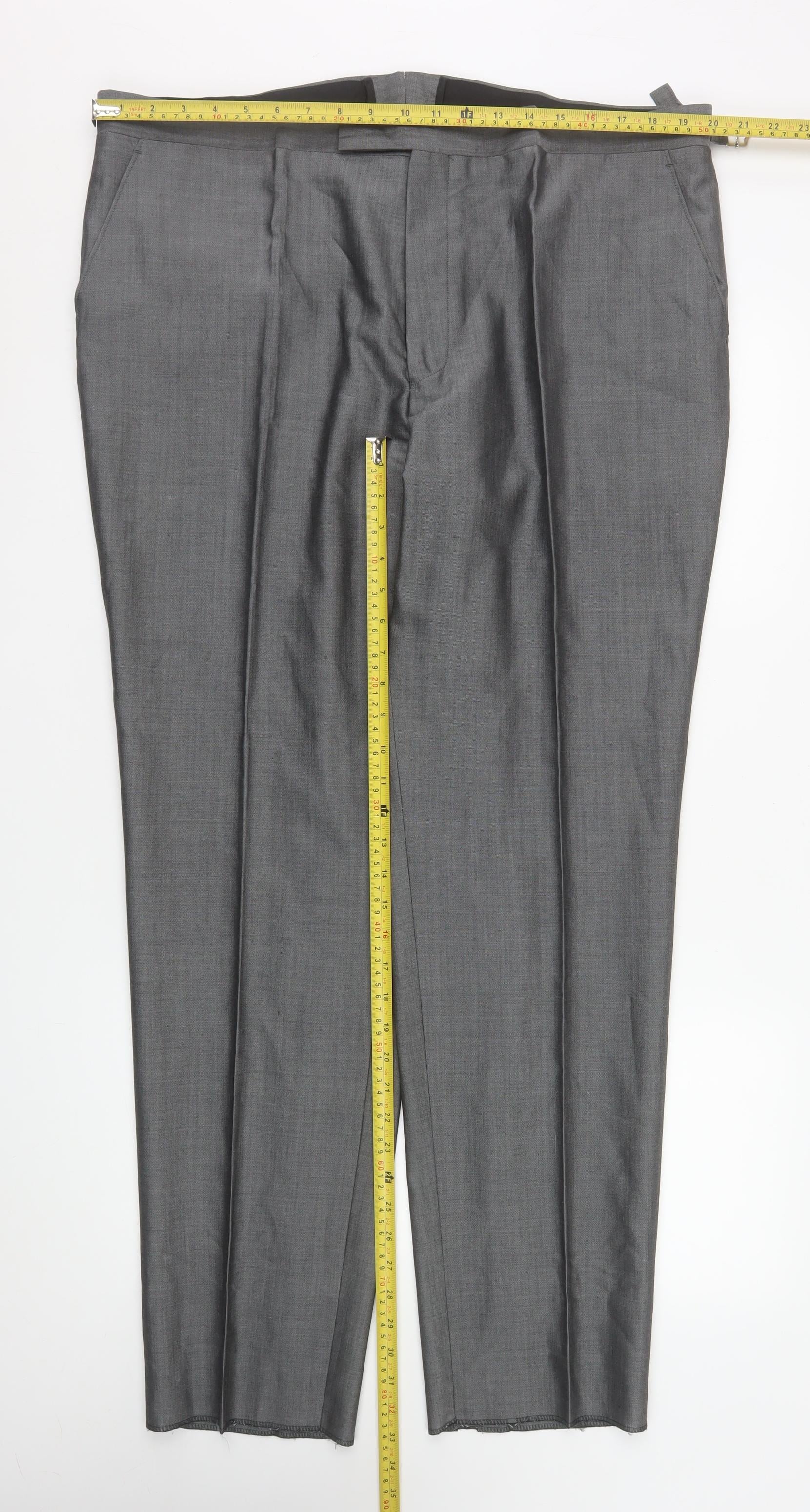 Torre Cerimonia Men's Grey 42R Formal Dress Trousers Wool Blend - Image 2