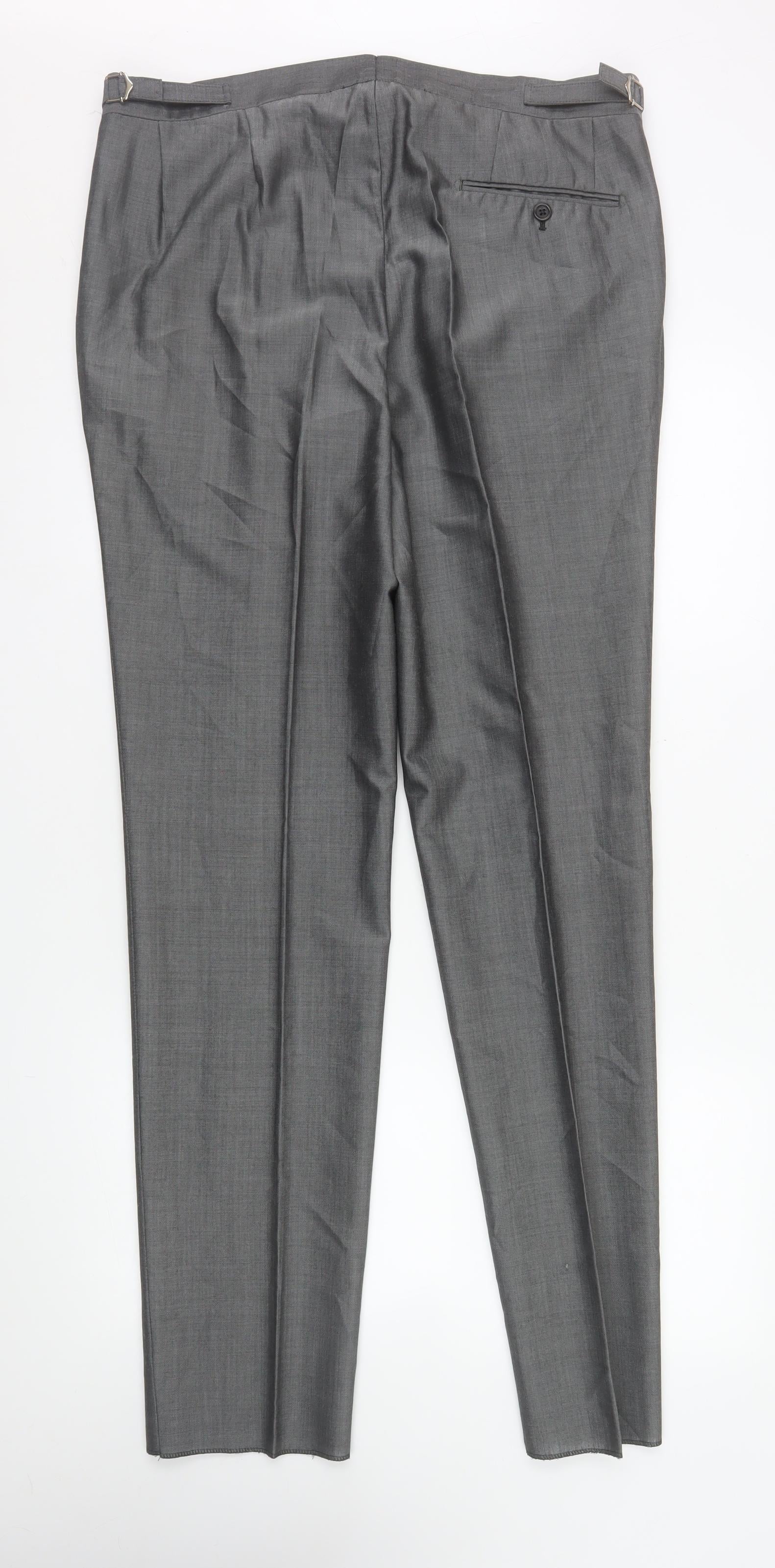 Torre Cerimonia Men's Grey Wool Blend Dress Pants Size 34L - Image 3