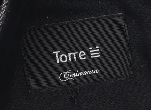 Torre Cerimonia Men's Grey XL Wool Blend Formal Dress Trousers - Image 4