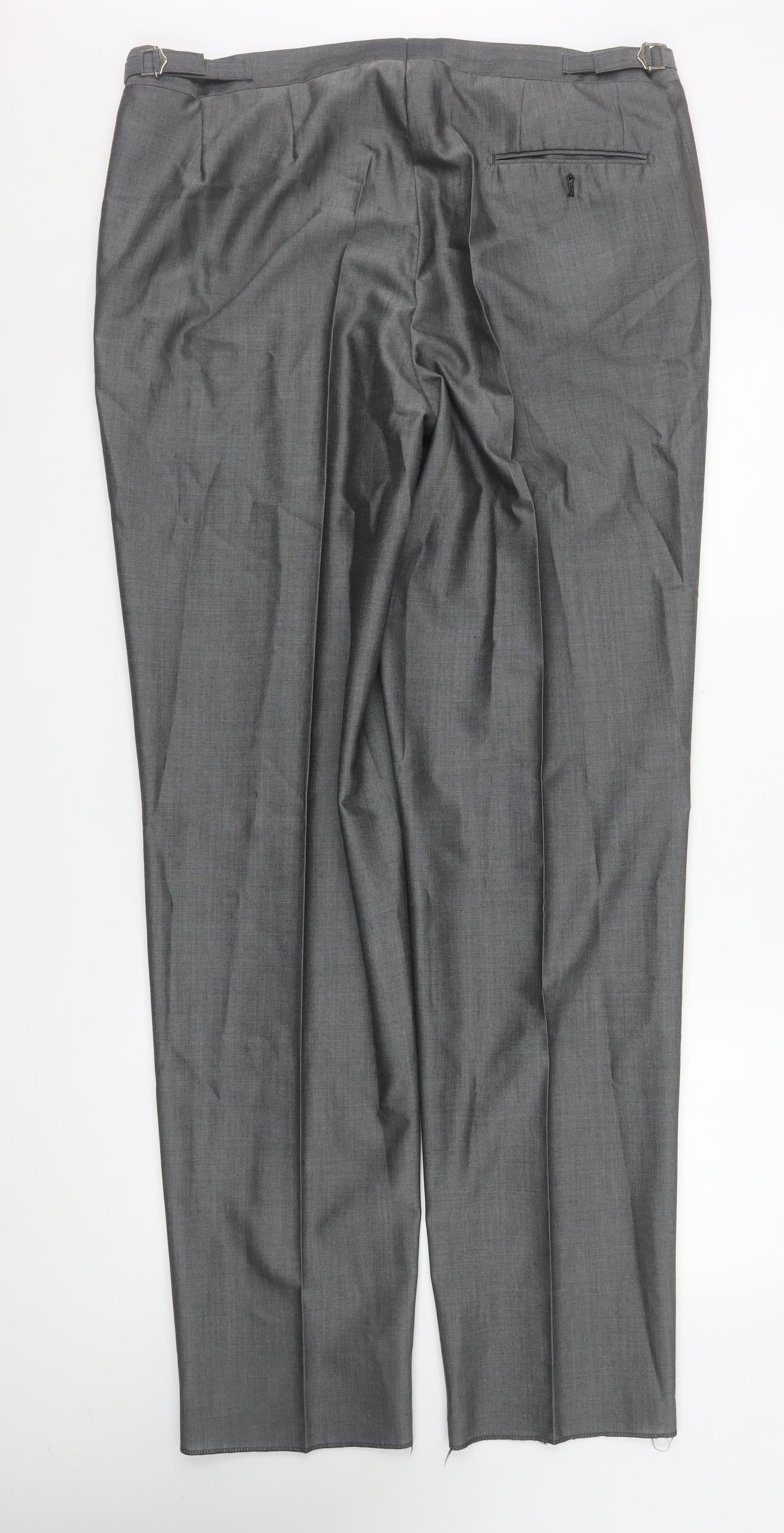 Torre Men’s Grey Wool Blend Pleated Formal Dress Pants Size XL 38in - Image 3