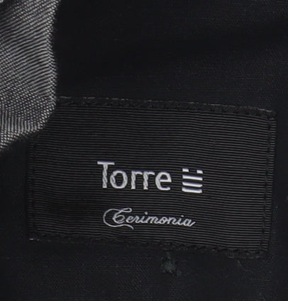 Torre Men’s Grey Wool Blend Pleated Formal Dress Pants Size XL 38in - Image 4