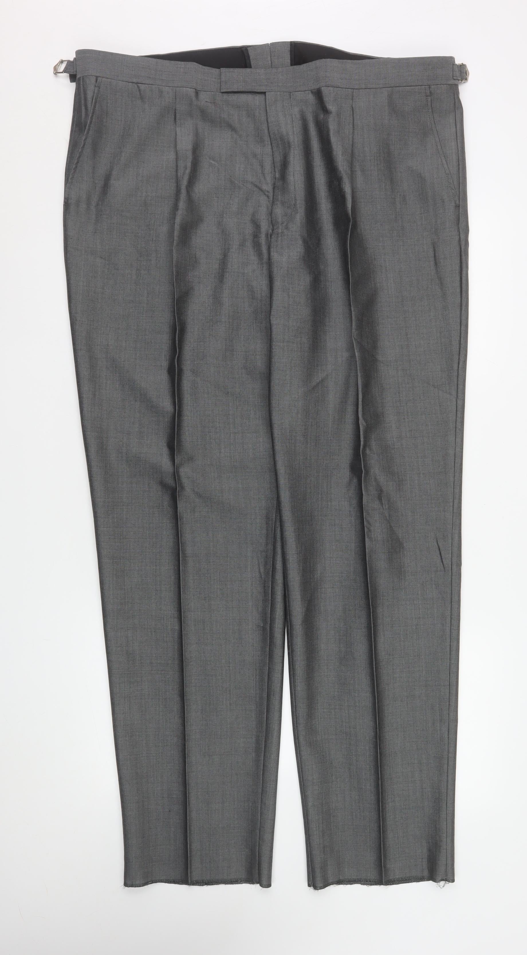 Torre Men's Grey Wool Mohair Blend Formal Dress Pants 42R