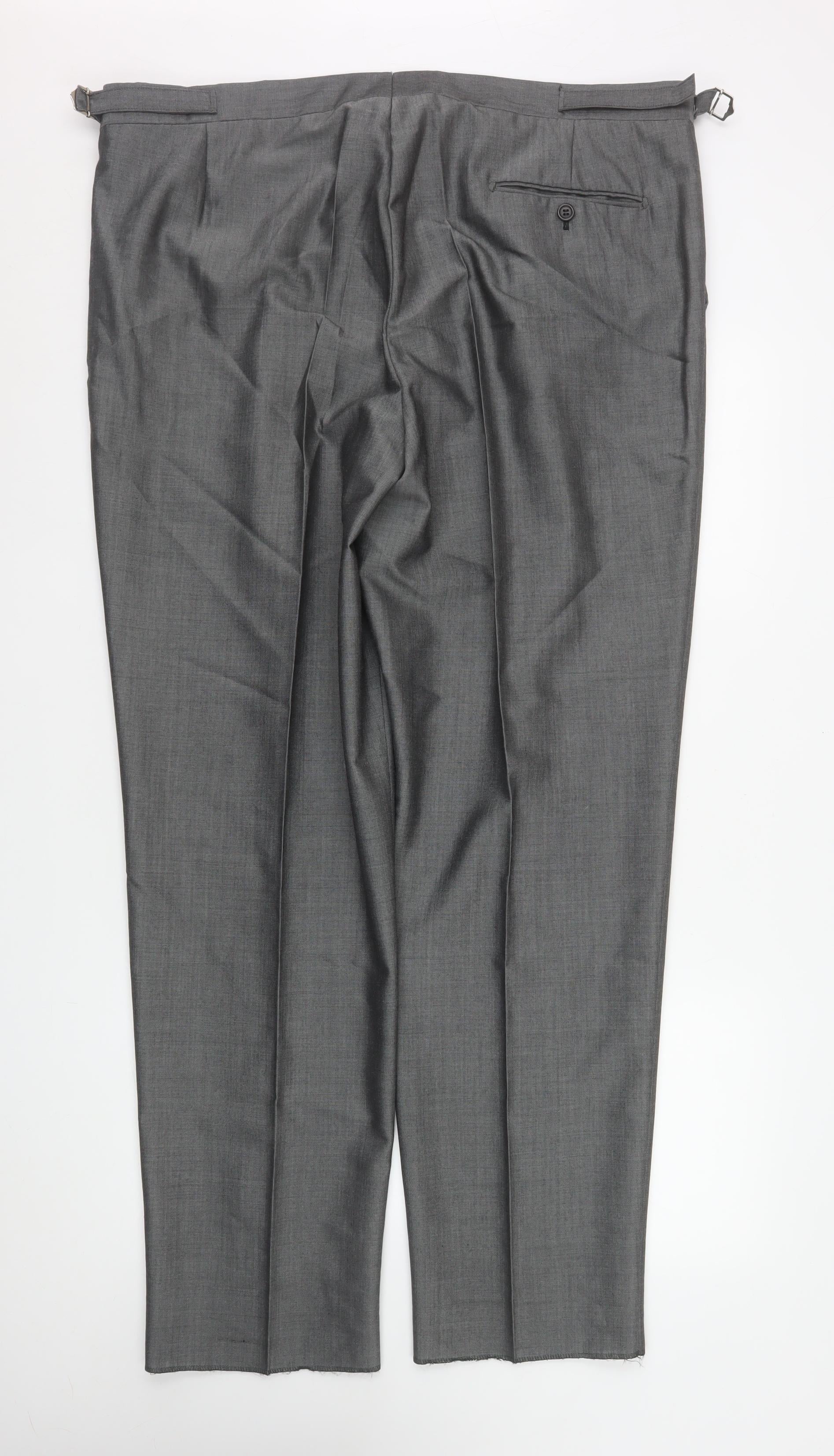 Torre Men's Grey Wool Mohair Blend Formal Dress Pants 42R - Image 3