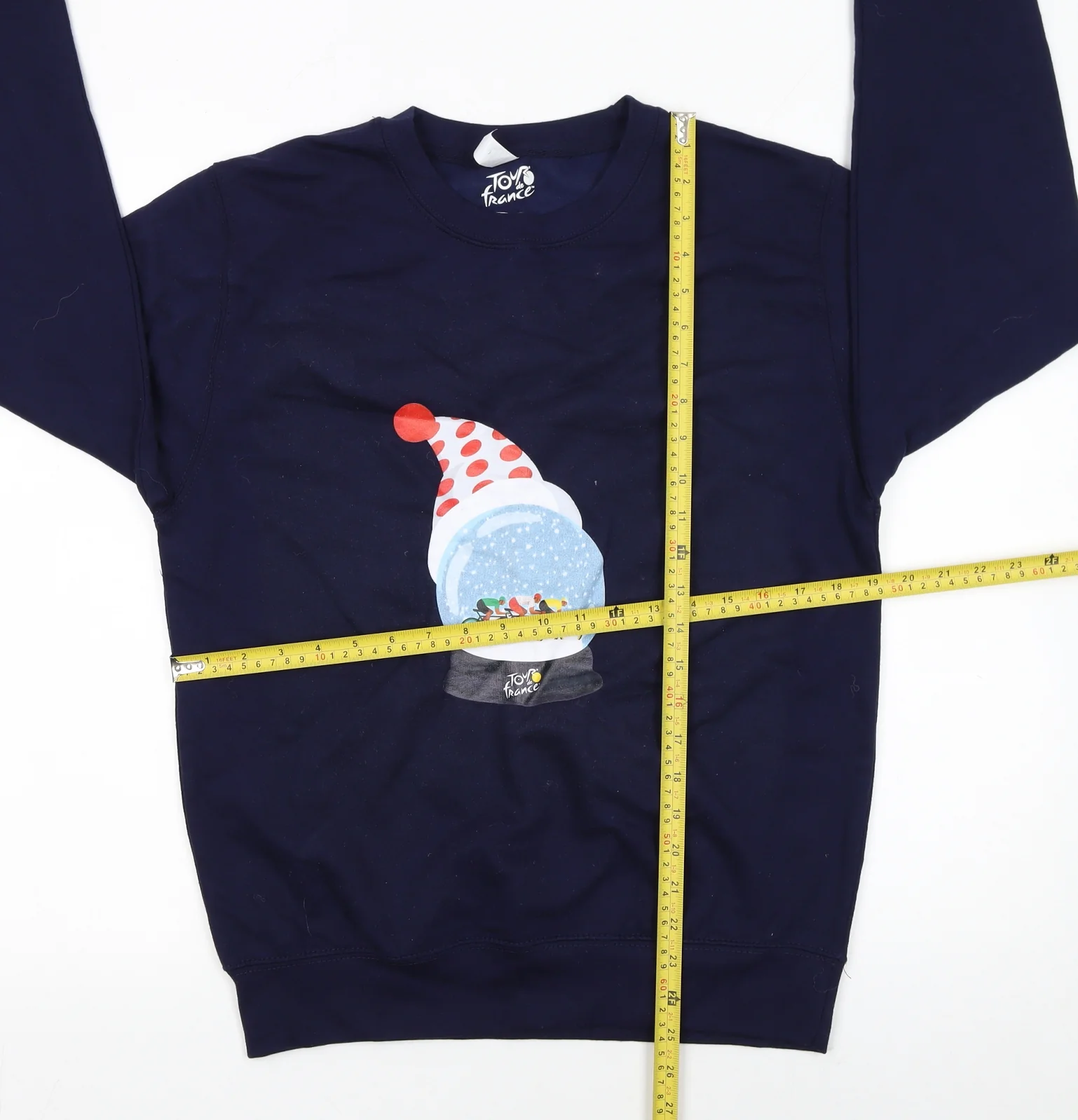 Tour de France Navy Sweatshirt Women S Pullover Christmas Graphic Print - Image 2