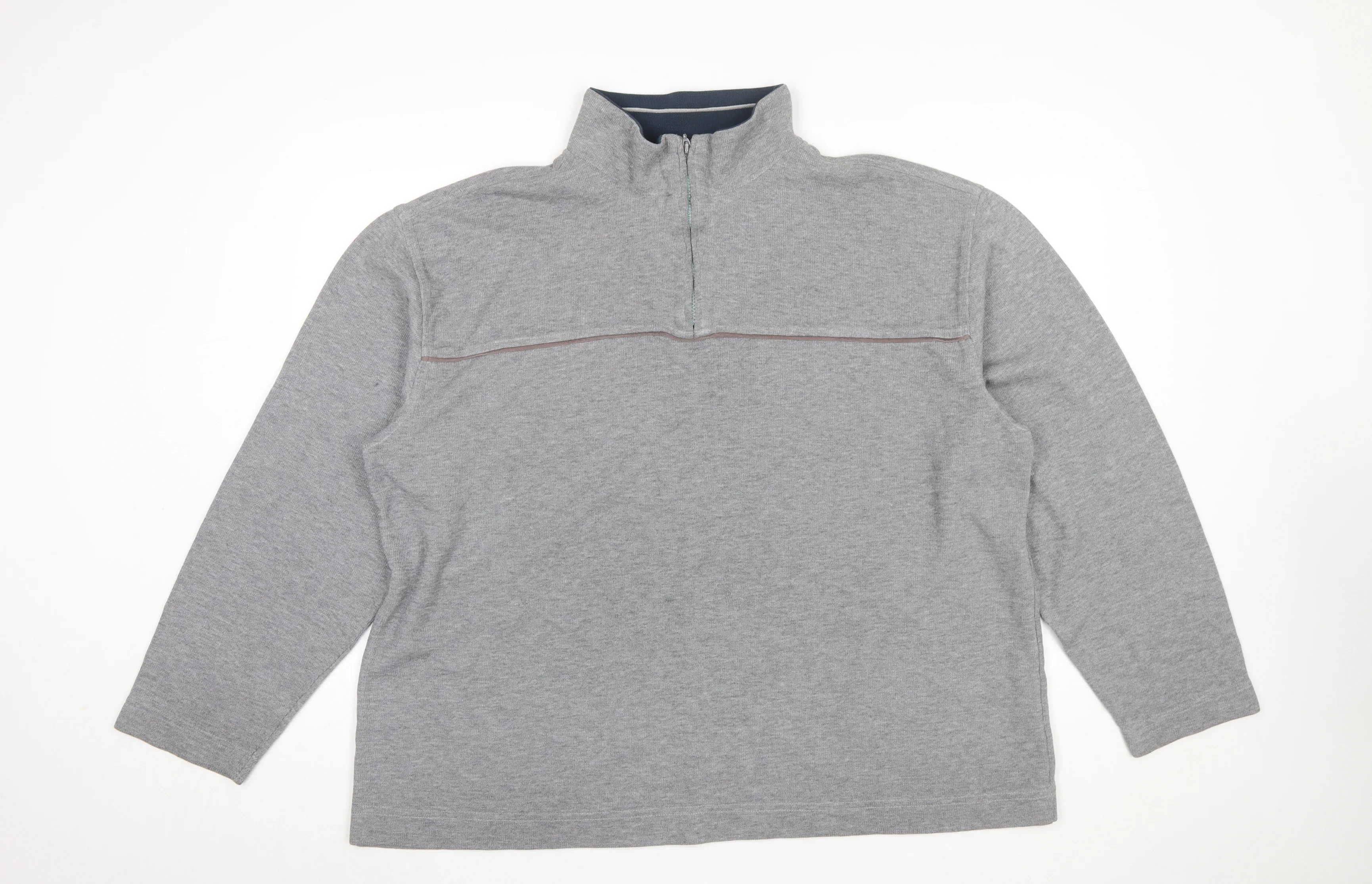 Trader Jeans Company Mens Grey 2XL 1/4 Zip Sweatshirt