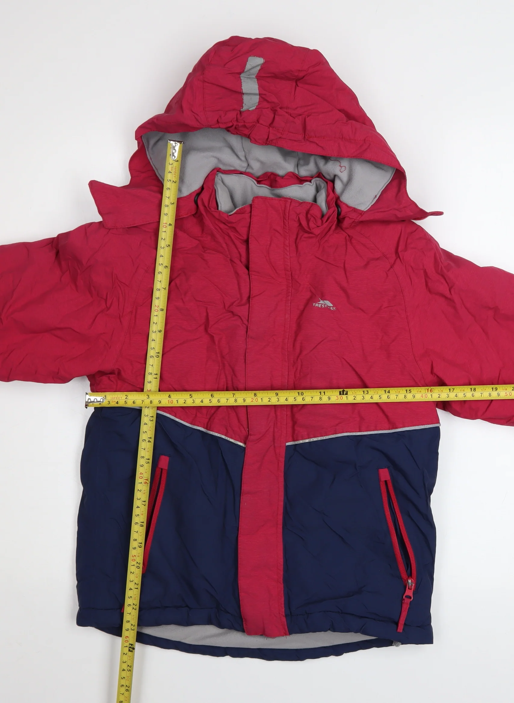 Trespass Girls Pink & Blue Waterproof Hooded Puffer Jacket 9-10 Years - Image 2