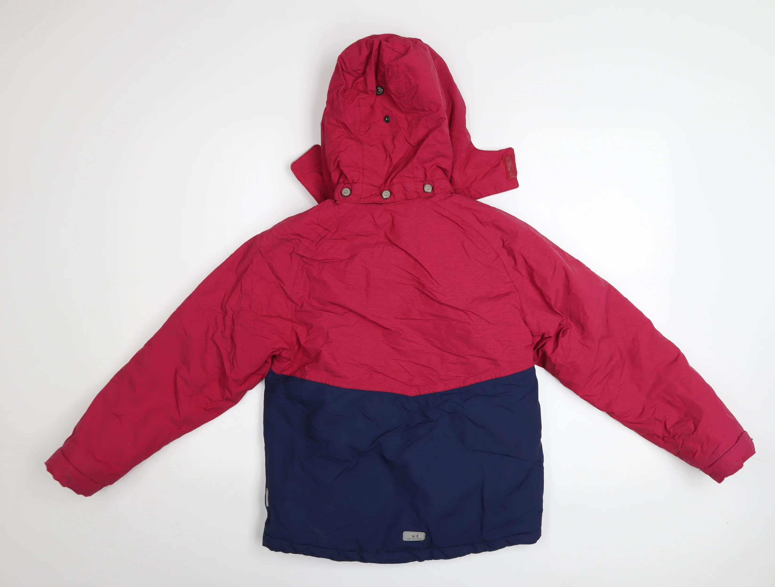 Trespass Girls Pink & Blue Waterproof Hooded Puffer Jacket 9-10 Years - Image 3