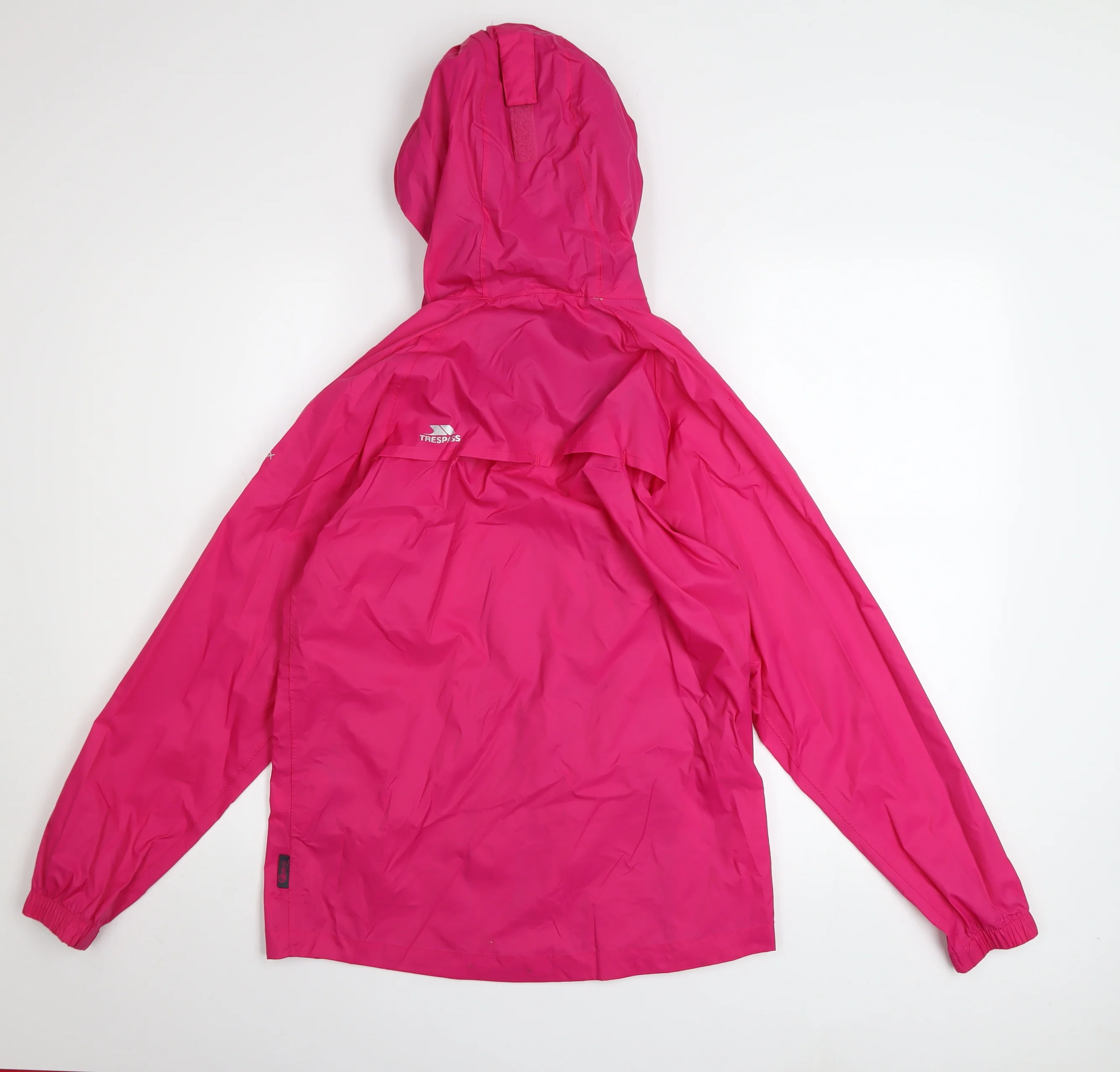 Trespass Girls Pink Waterproof Hooded Rain Coat Jacket 11-12 Years - Image 3