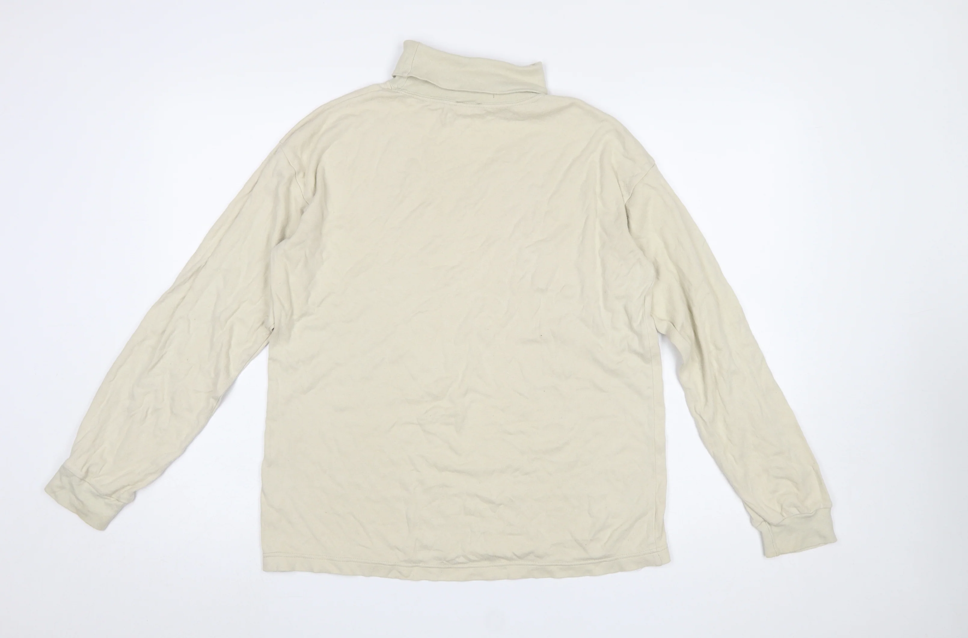Trespass Men Beige Roll Neck Long Sleeve Cotton T-Shirt M - Image 3