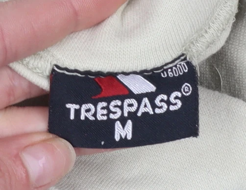 Trespass Men Beige Roll Neck Long Sleeve Cotton T-Shirt M - Image 4