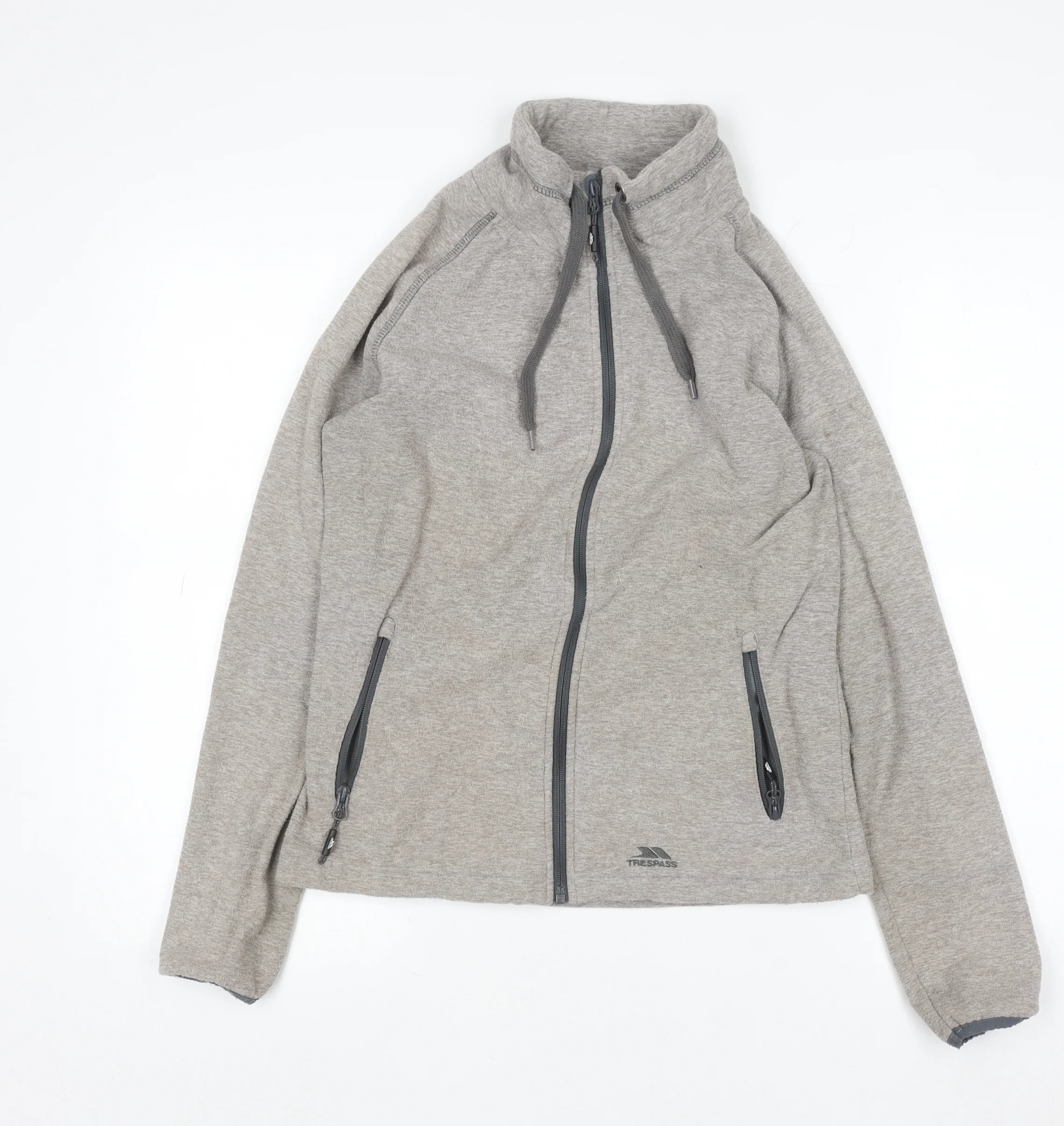 Trespass Women’s Grey Full Zip Hoodie Size UK 10 Polyester Fleece