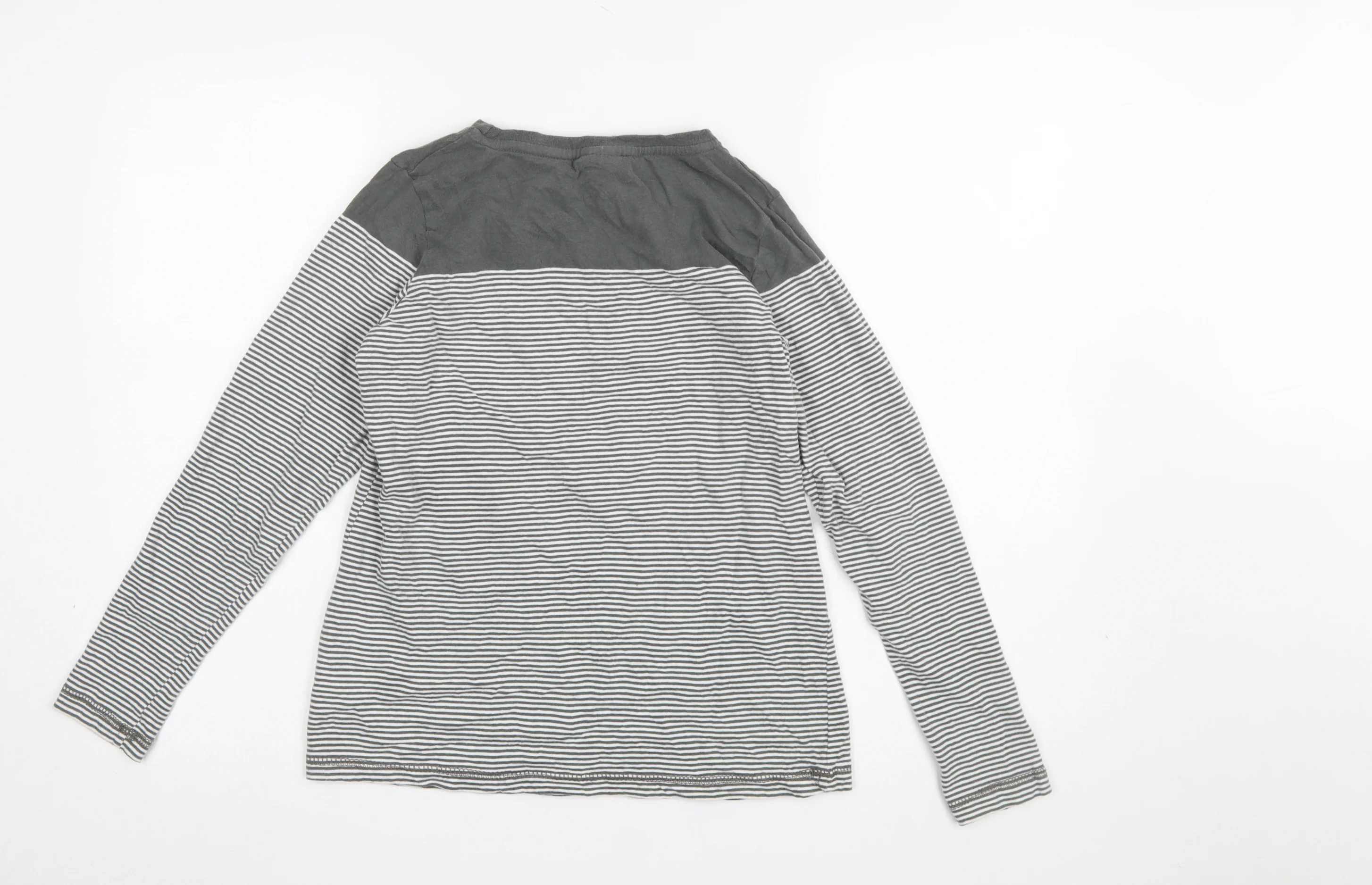 Trespass Women’s Grey Striped Long Sleeve Cotton T-Shirt Size M - Image 3