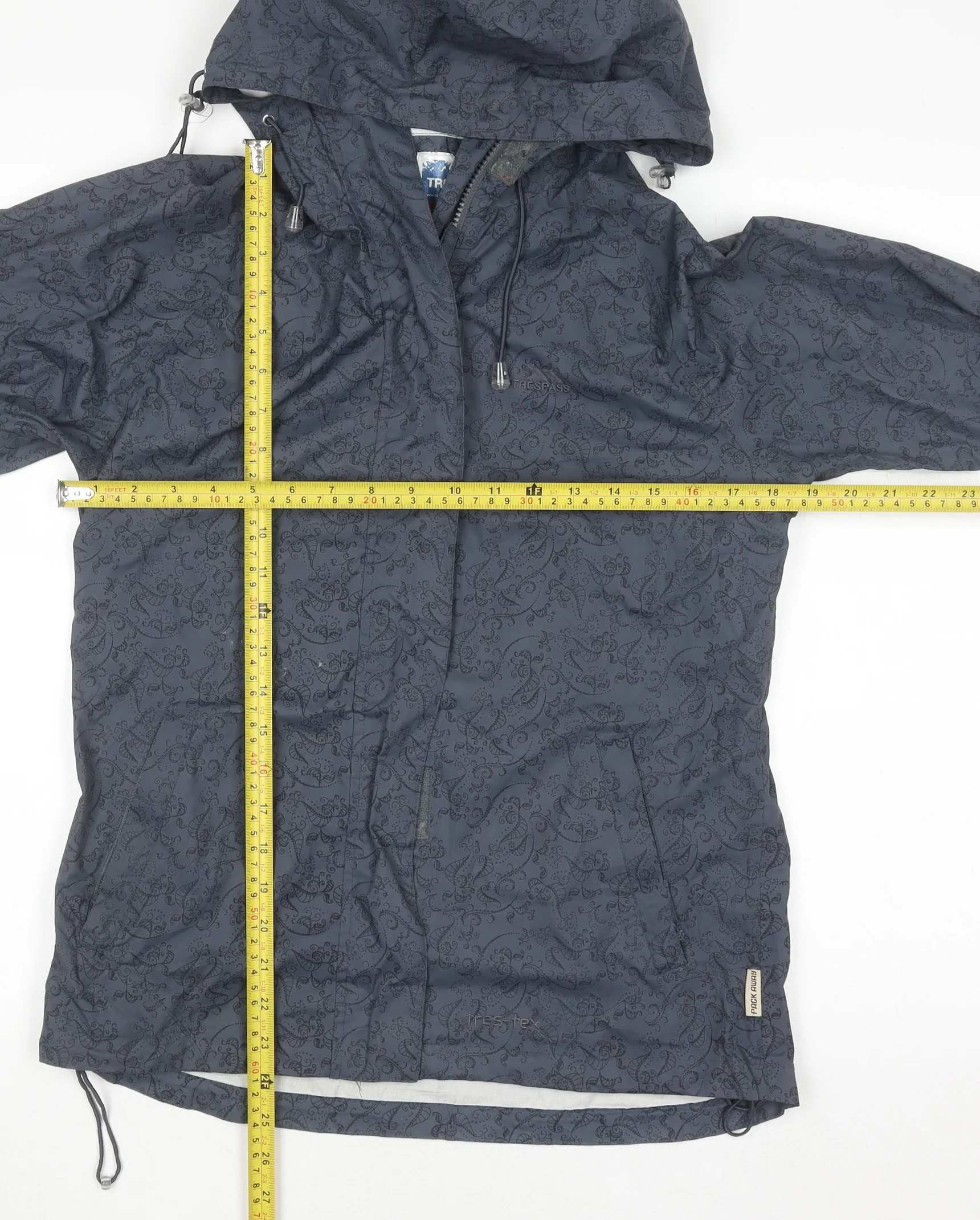 Trespass Womens Grey Waterproof Hooded Rain Coat XS - Image 2