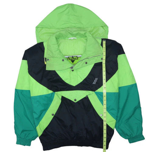 Triangle Mens Green Black Windbreaker Hooded Anorak Jacket Size M - Image 2