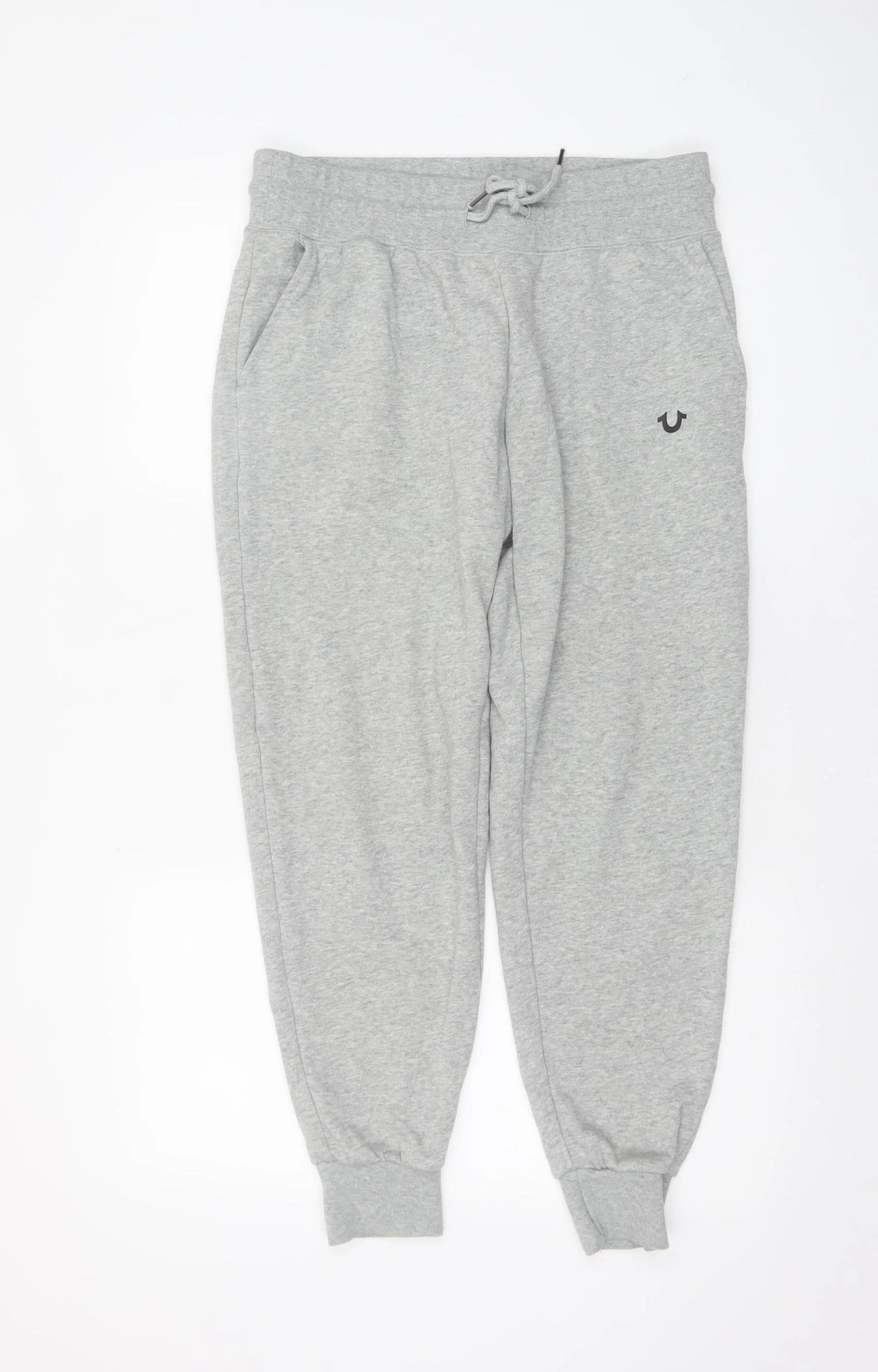 True Religion Men’s Grey Sweatpants M Regular Fit Tapered Fleece