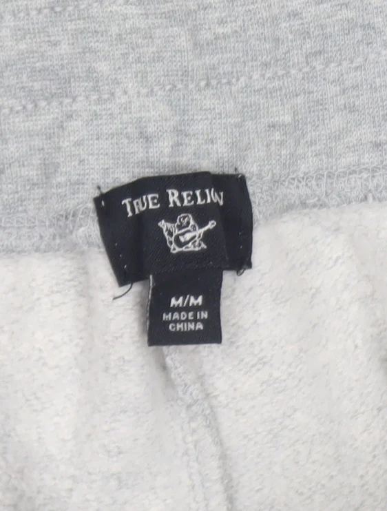 True Religion Men’s Grey Sweatpants M Regular Fit Tapered Fleece - Image 4