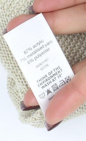 True Womens Beige Short Sleeve V-Neck Knit Cardigan Size 16 - Image 5