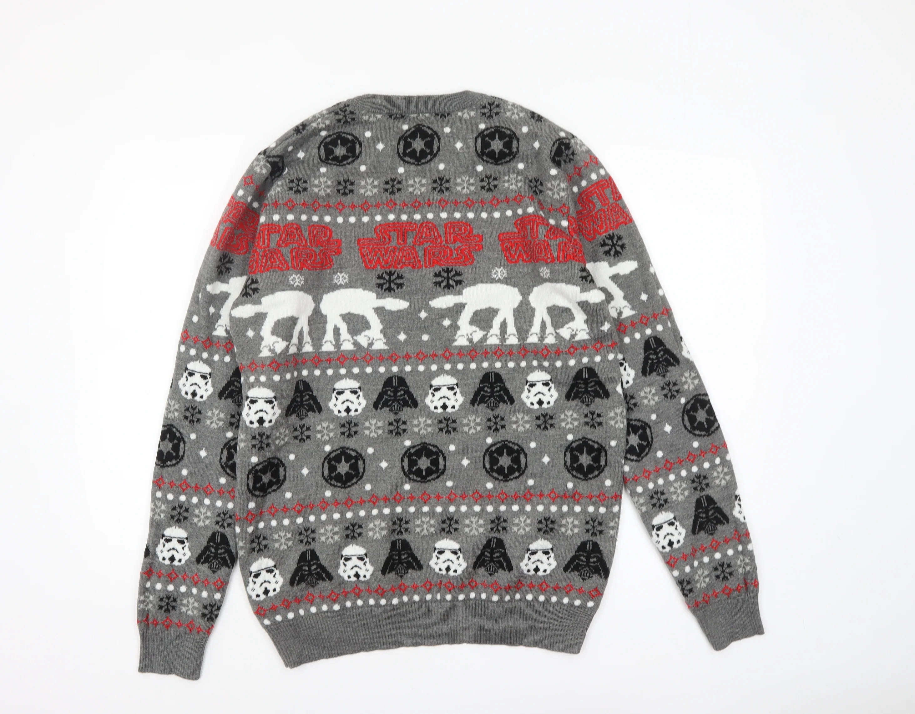 Tu Men’s Grey Star Wars Christmas Pullover Jumper L - Image 3