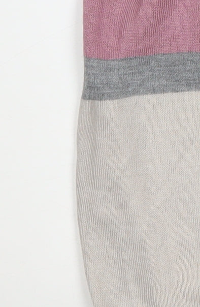 Tu Men's Grey Multicoloured Striped Short Sleeve Knit Polo Shirt M - Image 4