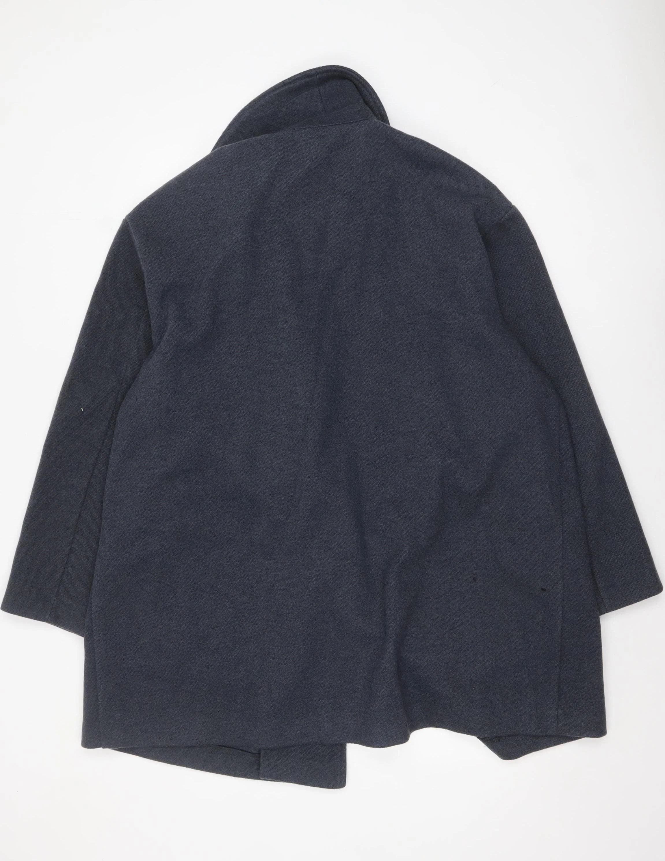 Tu Men's Navy Blue Mid-Length Single-Breasted Coat XL Polyester Blend - Image 3